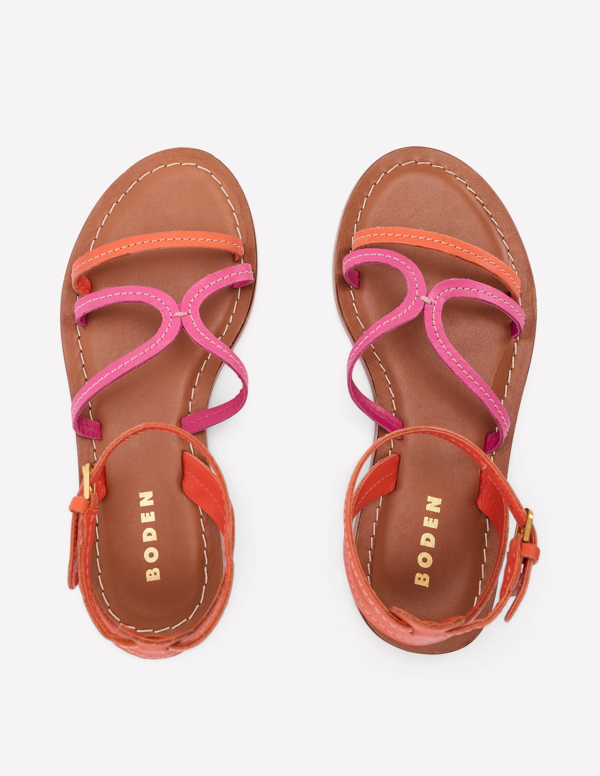 Casual Flat Sandal-Pink Peony/Gladioli Orange-4