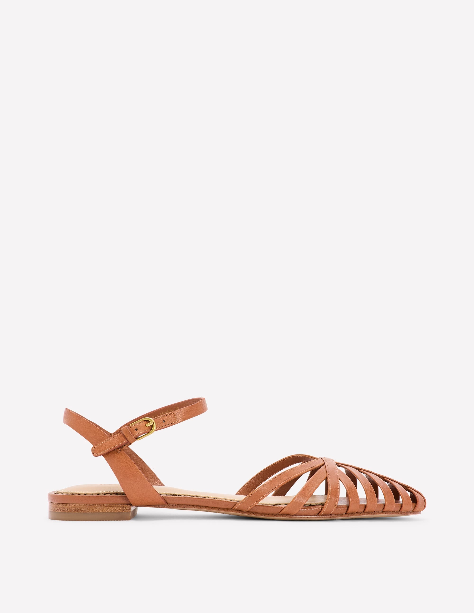 Multi Strap Pointed Sandal-Tan - Image 1