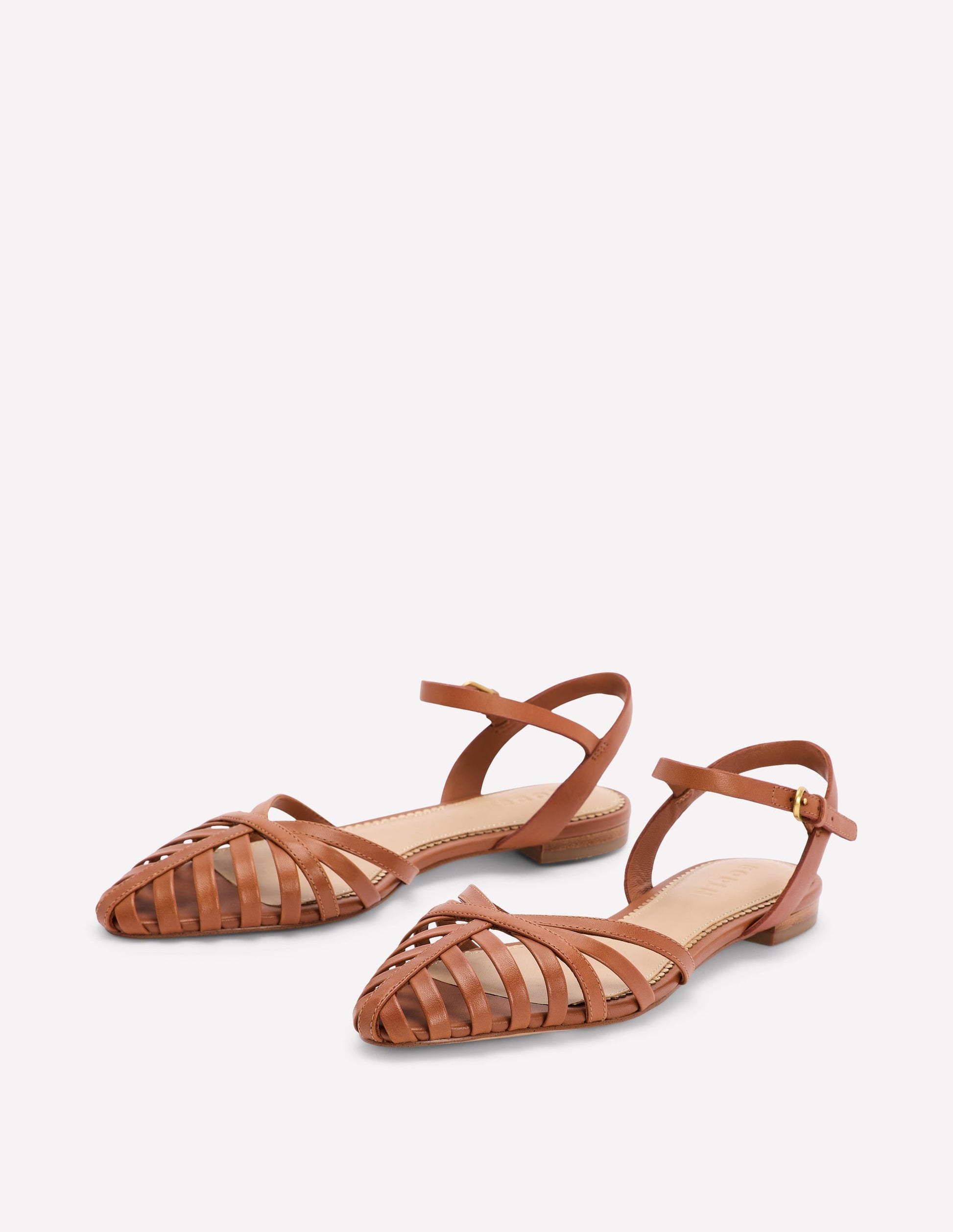 Multi Strap Pointed Sandal-Tan-3