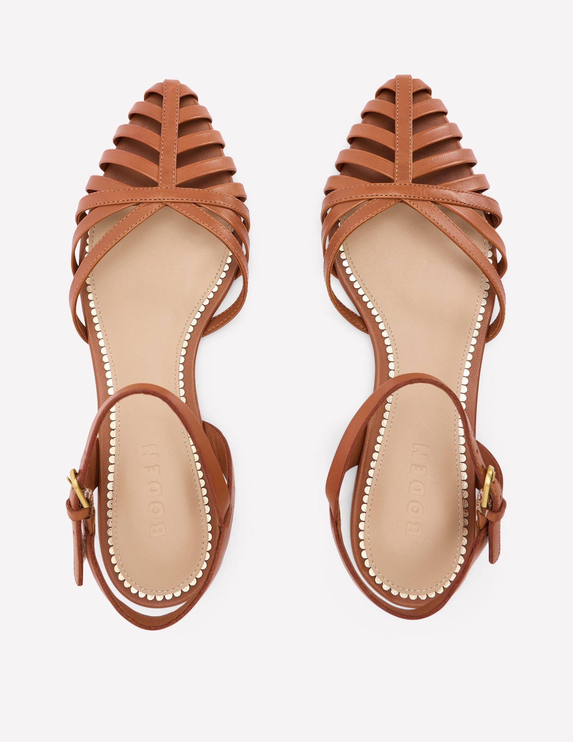 Multi Strap Pointed Sandal-Tan-5