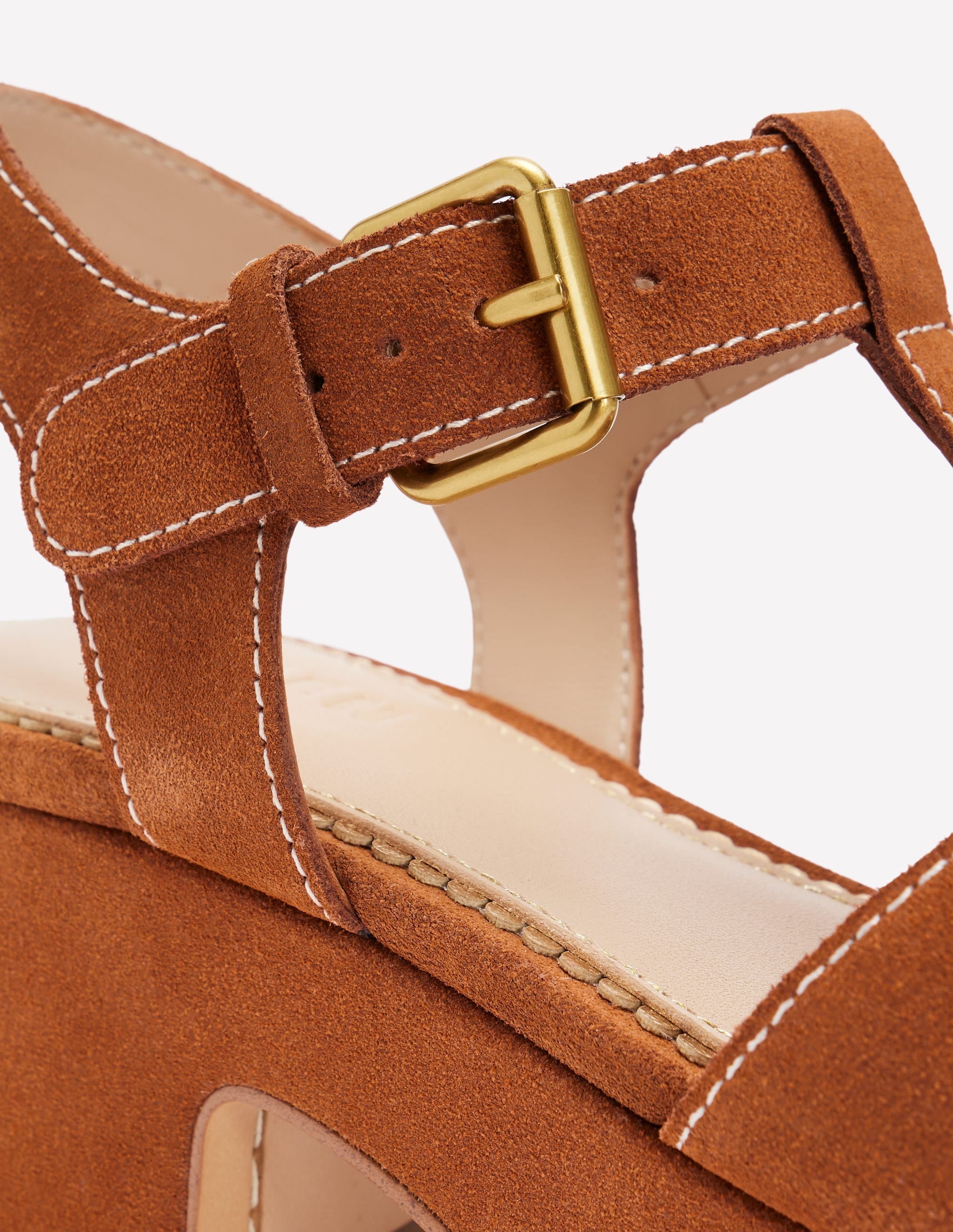 Cut Out Wedge Sandal-Tan - Image 3