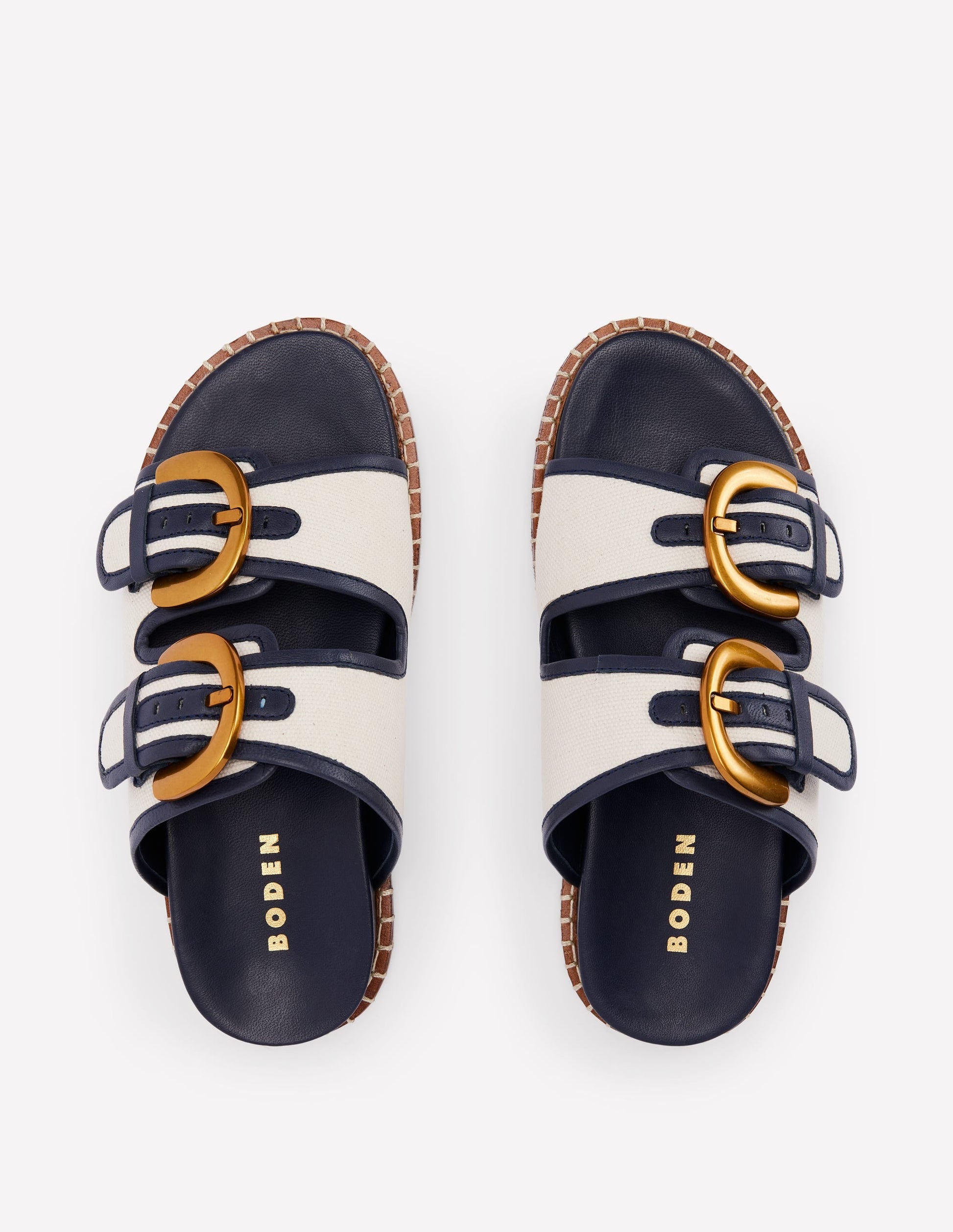 Alberta Footbed Sandal-Ivory/Navy-4