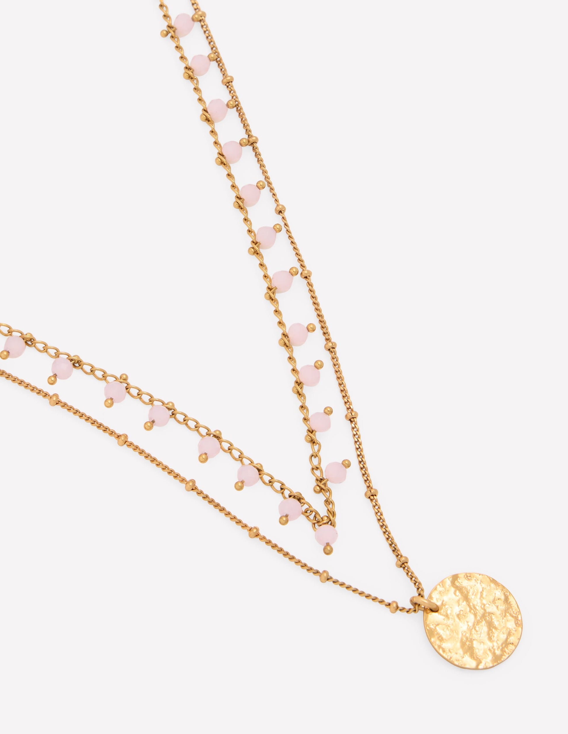 Long Line Layer Necklace-Pink-3