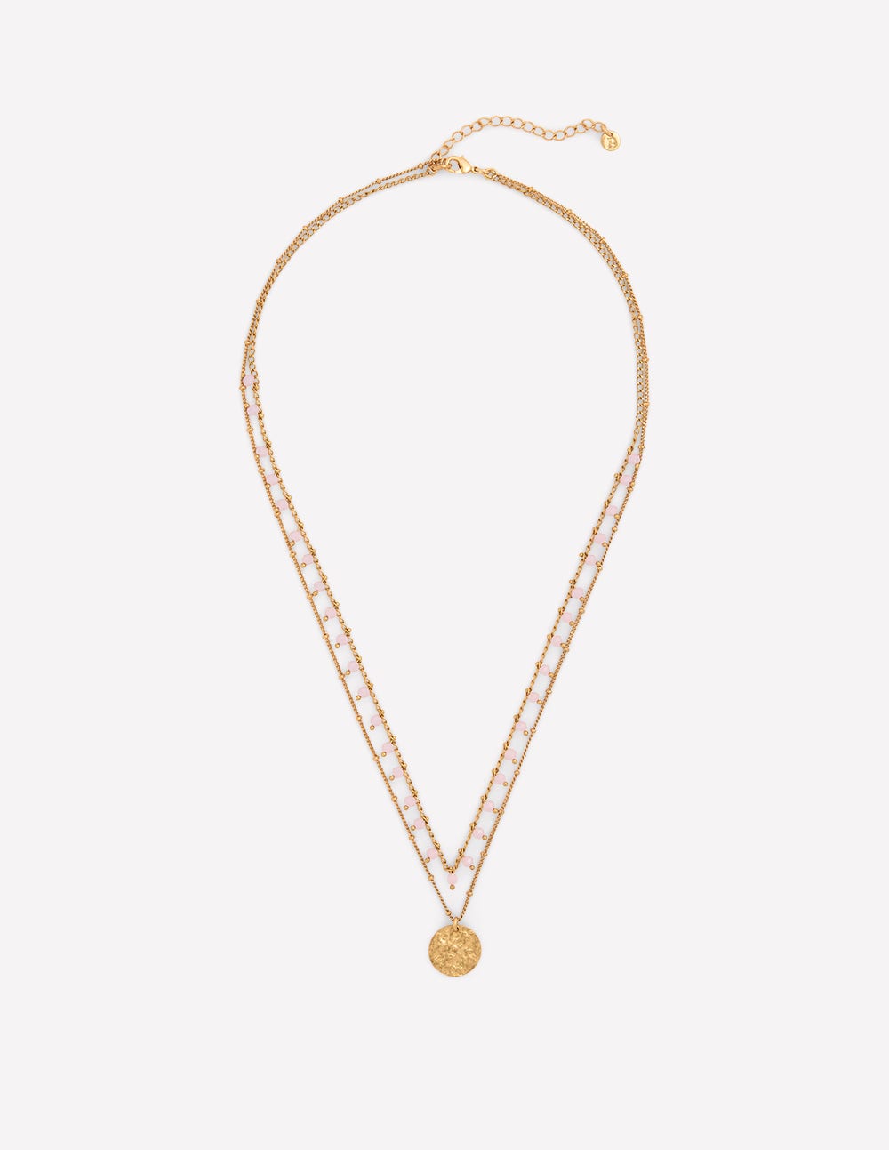 Long Line Layer Necklace-Pink-2