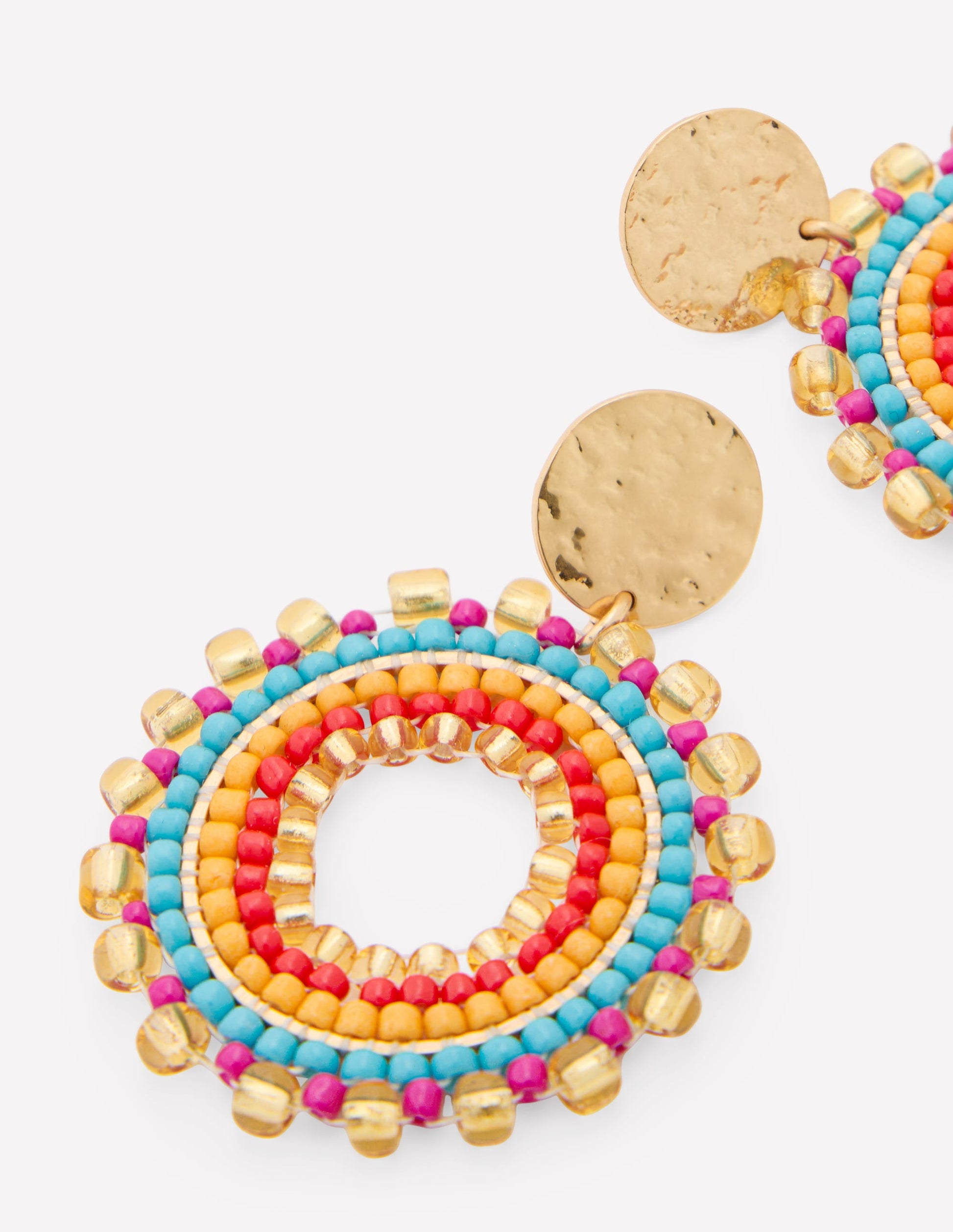 Circle Motif Earrings-Multi-3