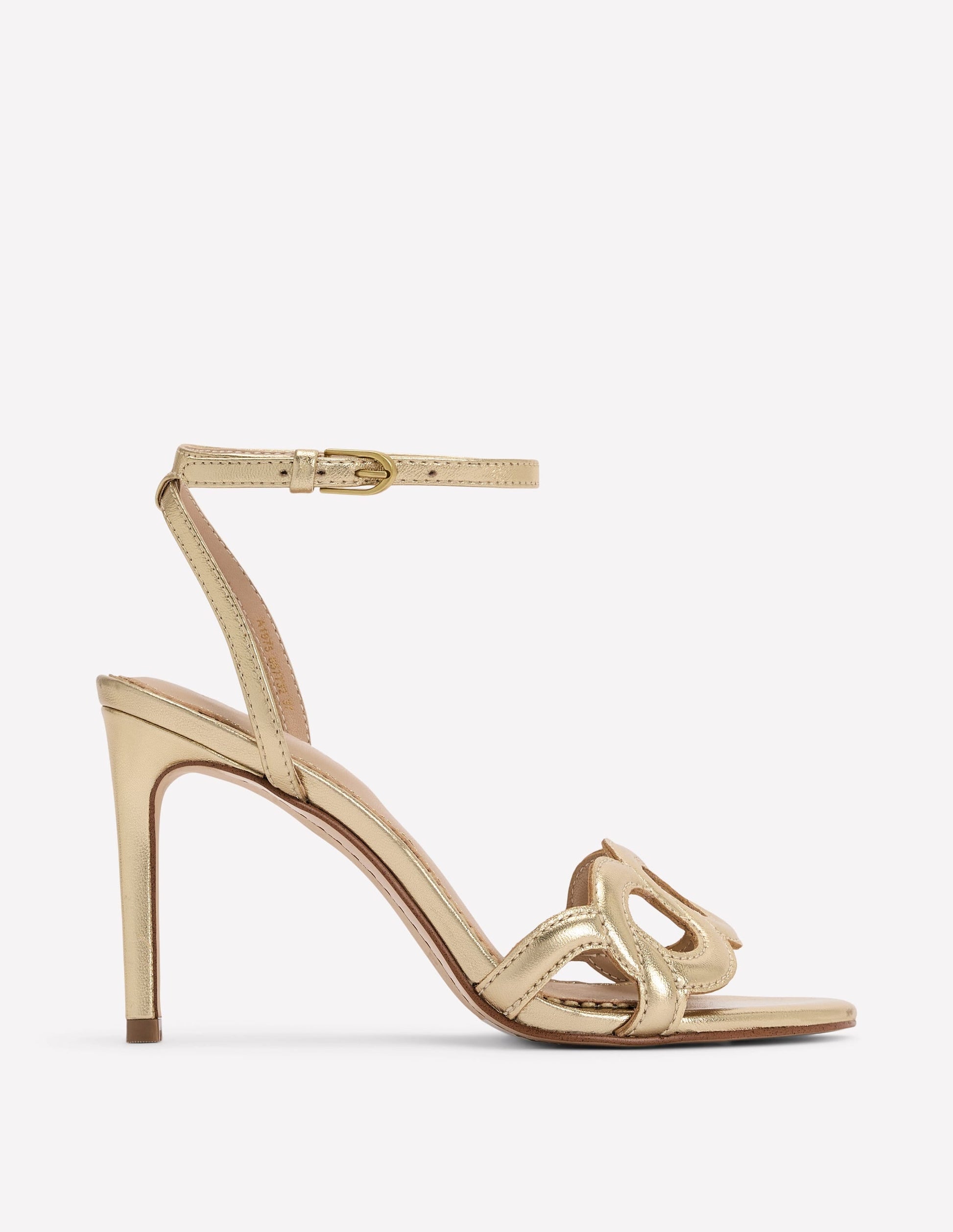 Circle Detail Heeled Sandal-Gold-2