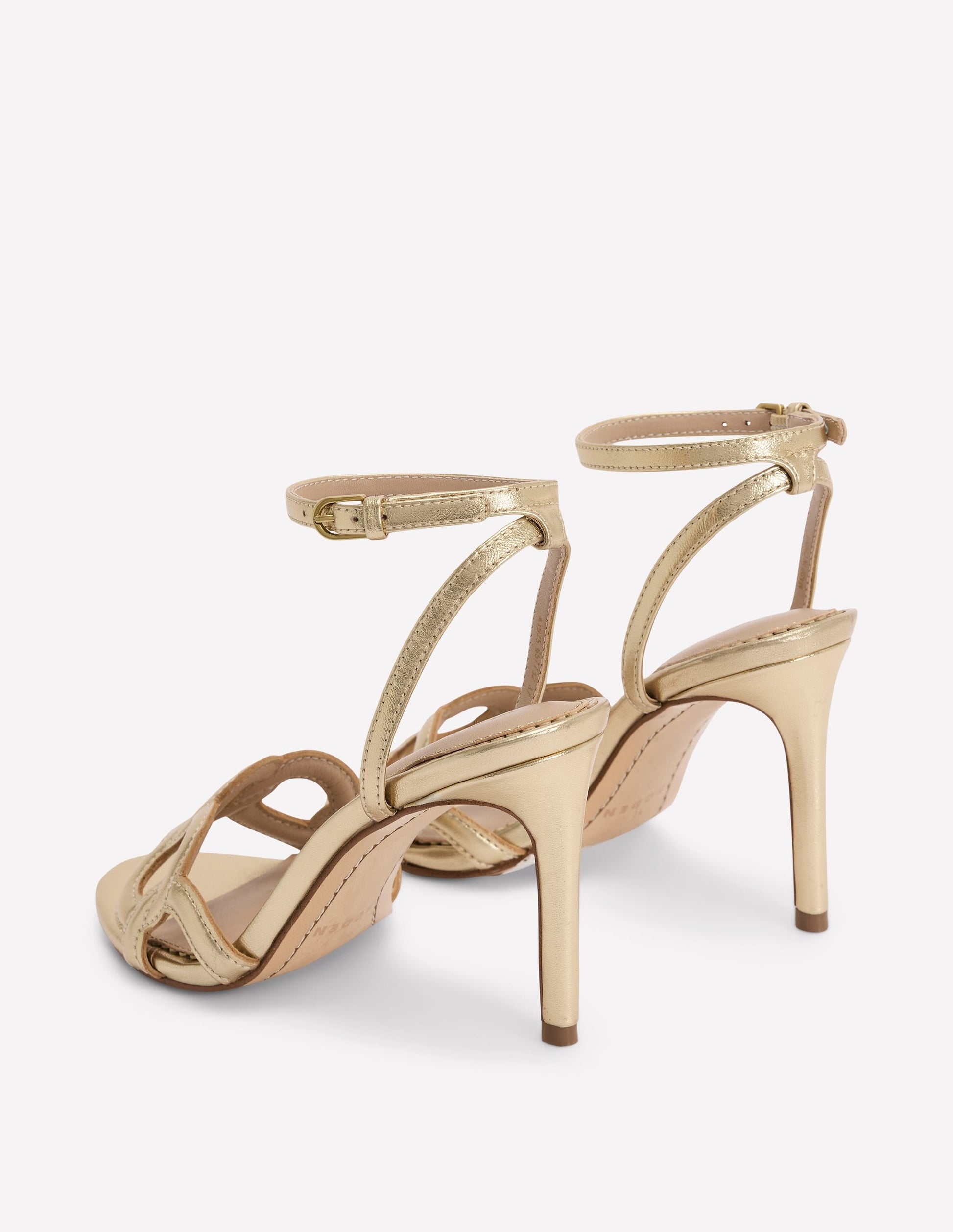 Circle Detail Heeled Sandal-Gold-5