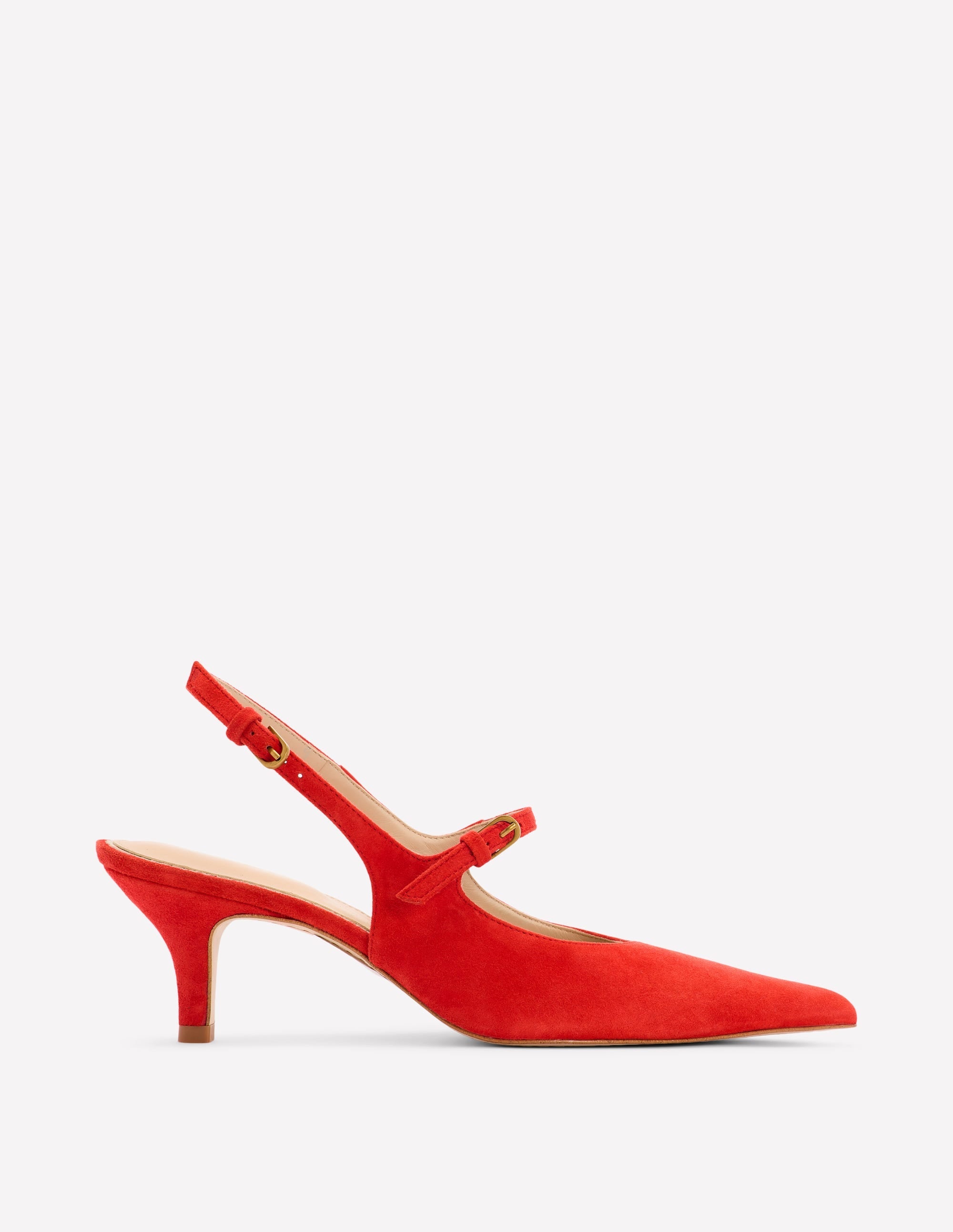 Mary Jane Slingback Heel-Post Box Red - Image 1