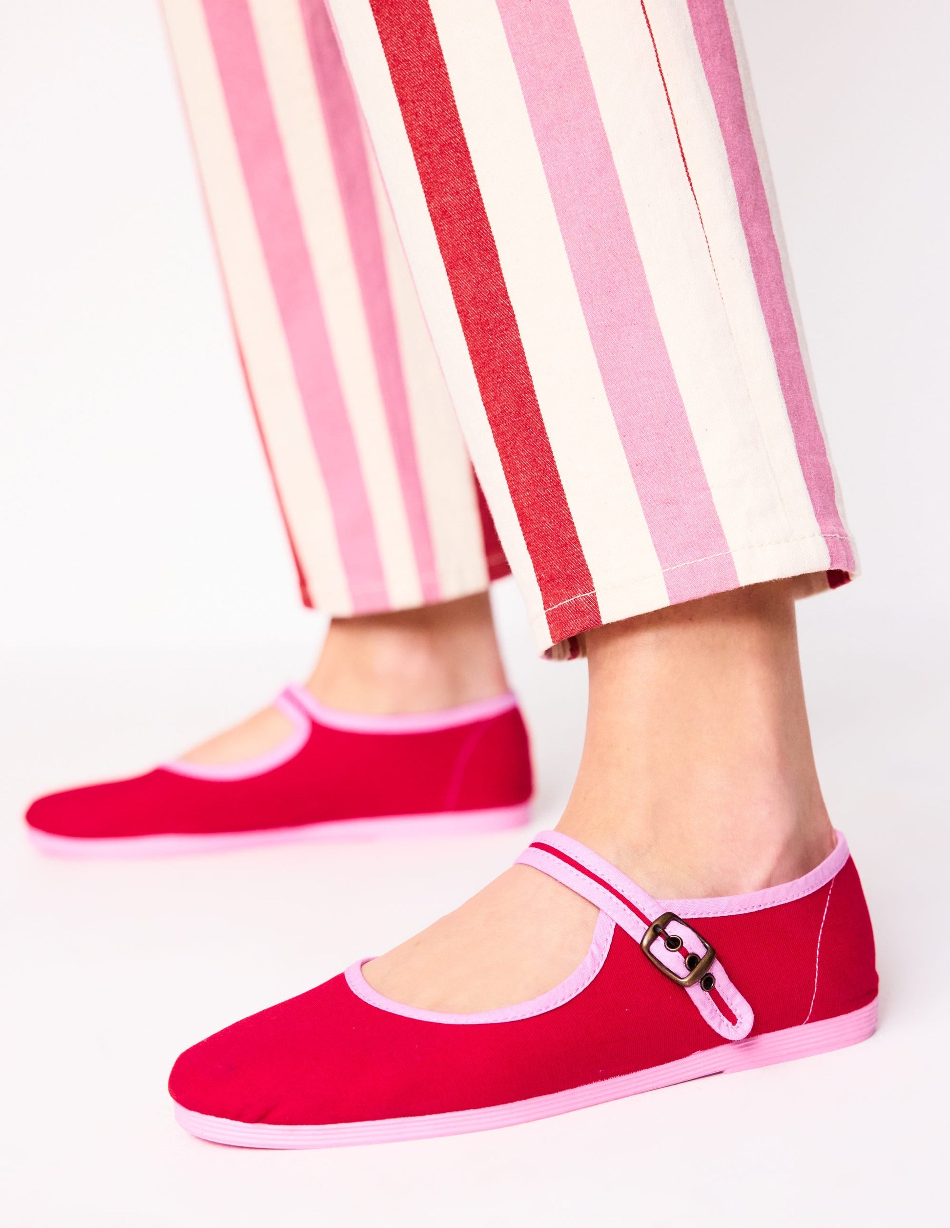 Flexi Mary Jane-Post Box Red/ Soft Pink-2