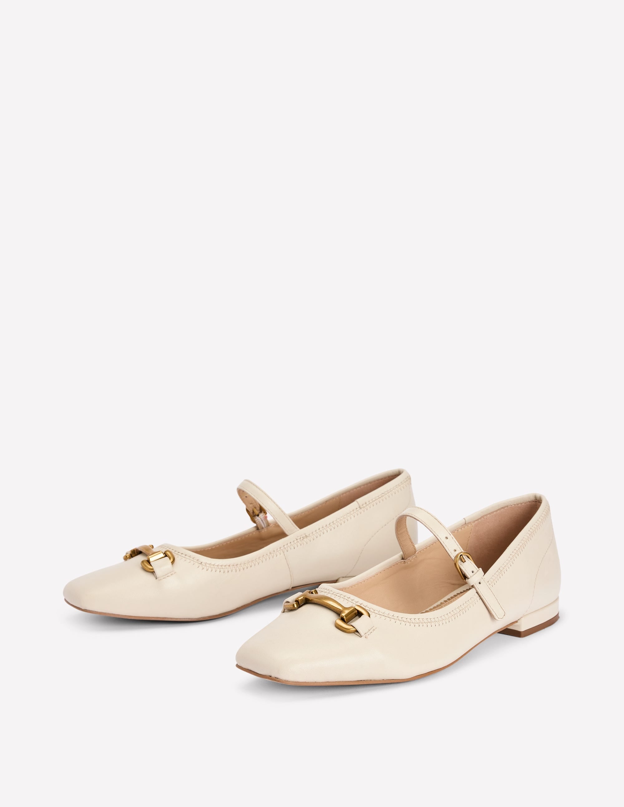 Iris Snaffle Mary Jane Flat-Ecru - Image 2