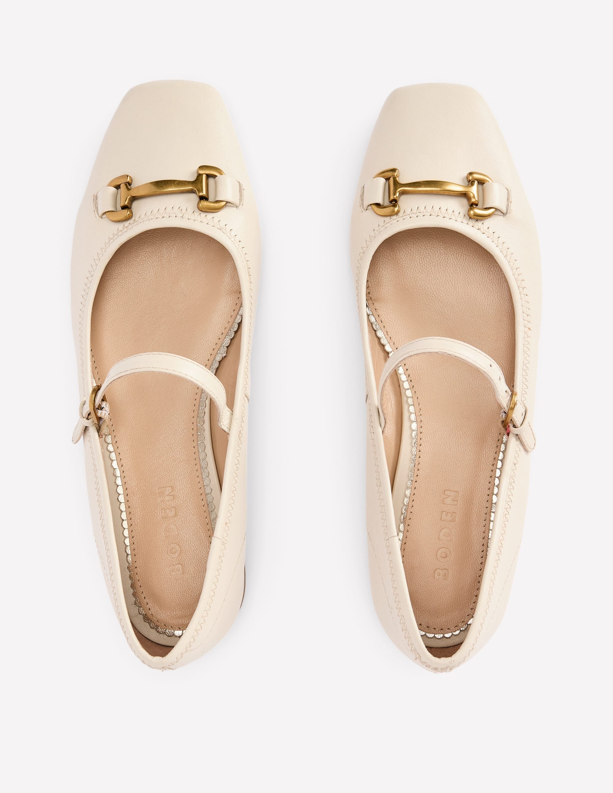 Iris Snaffle Mary Jane Flat-Ecru - Image 4