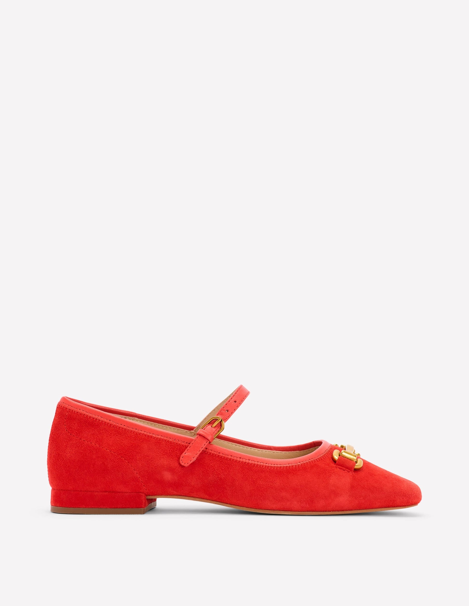 Iris Snaffle Mary Jane Flat-Red-1