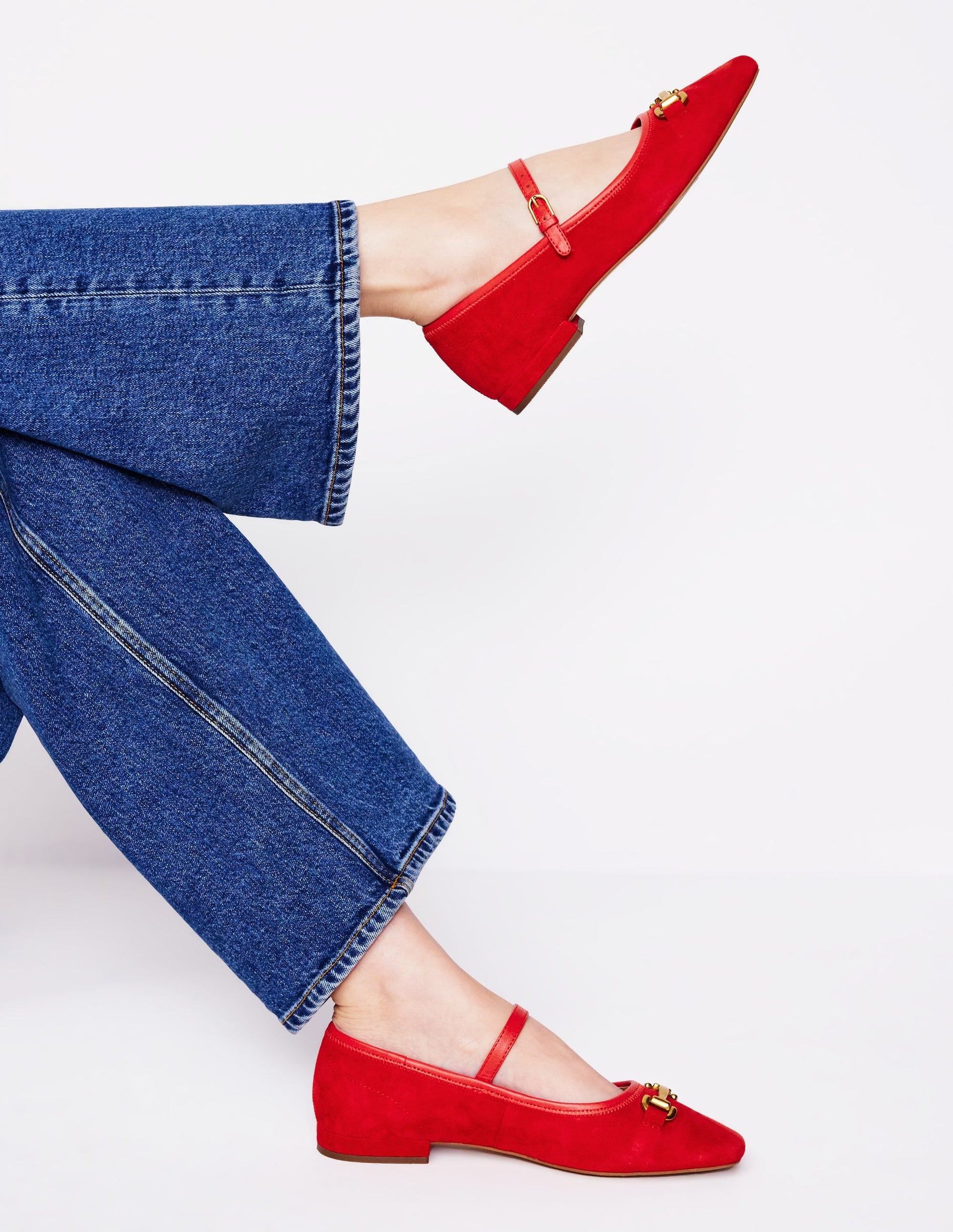Iris Snaffle Mary Jane Flat-Red-2