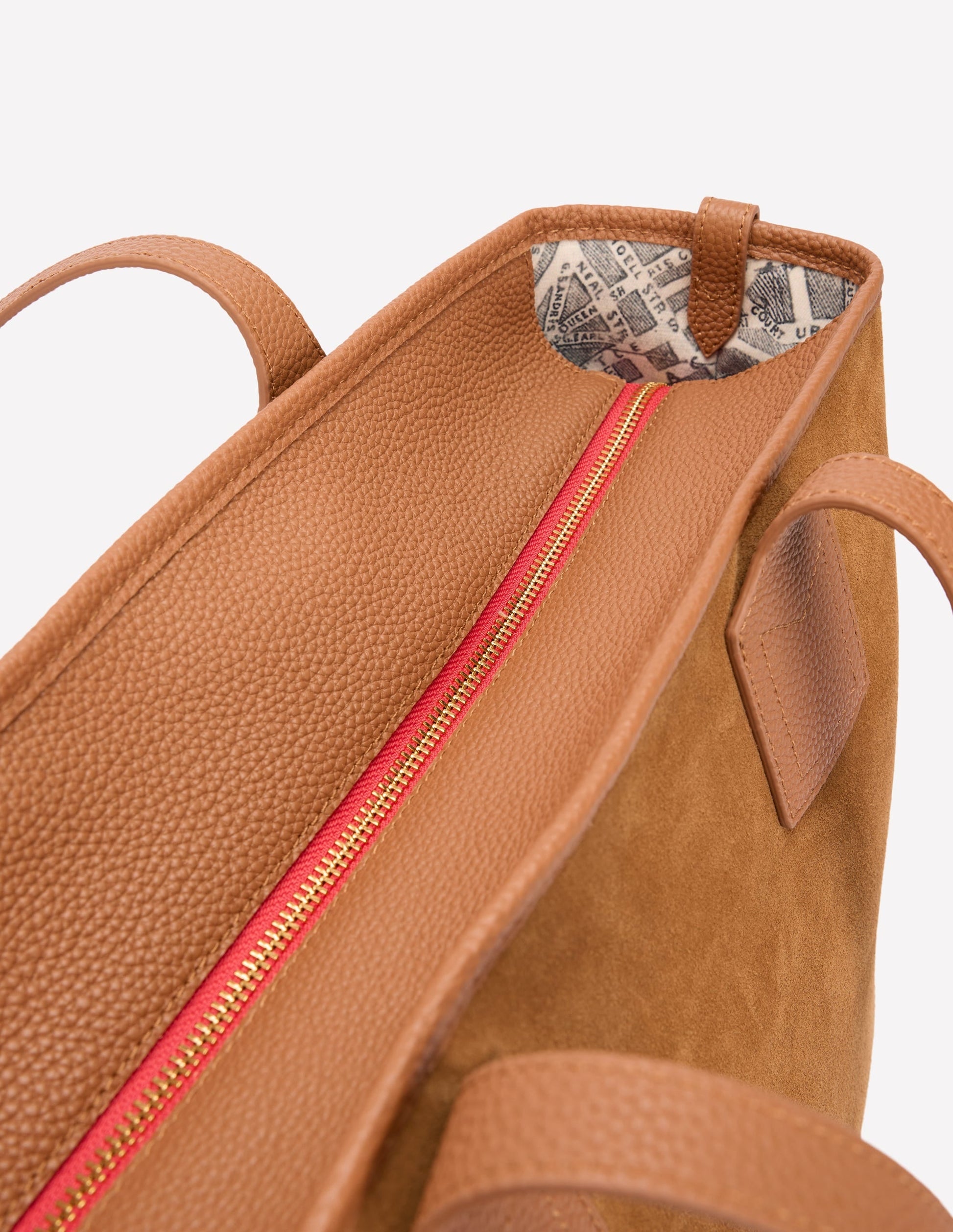 Suede Tote Bag-Tan-5