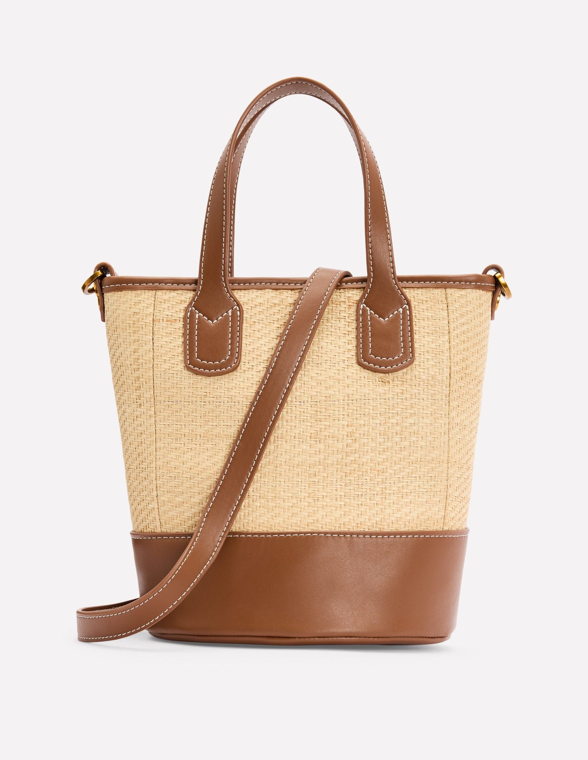 Woven Mini Bucket Bag-Natural/tan-1