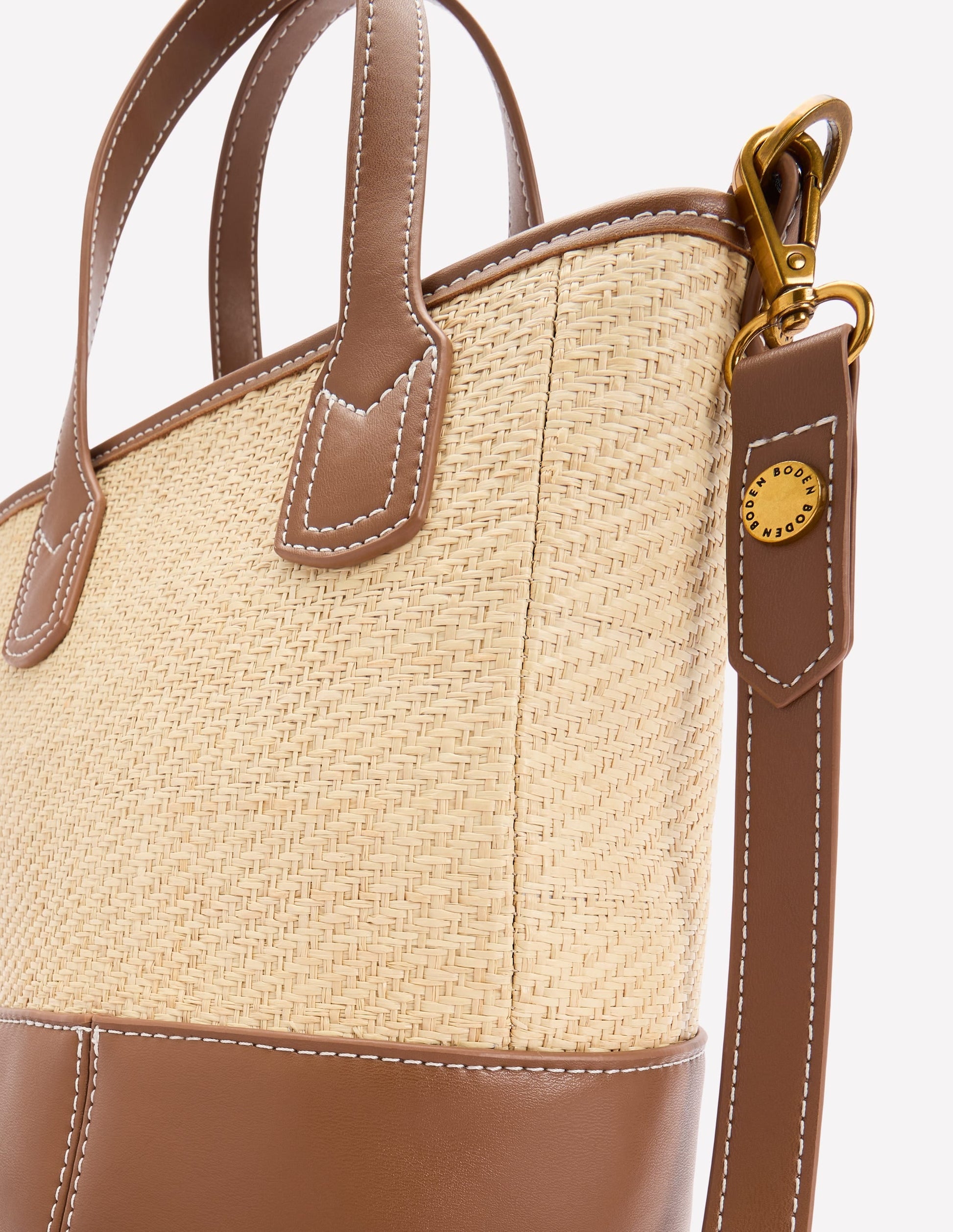 Woven Mini Bucket Bag-Natural/tan-5