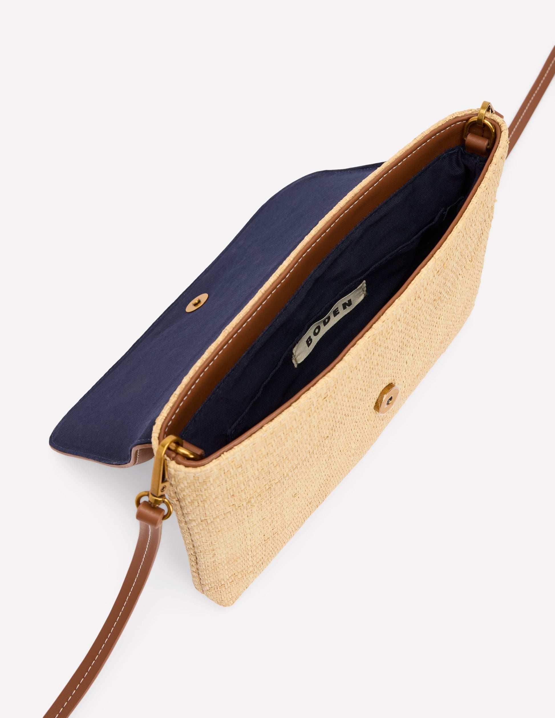Snaffle Clutch Bag-Natural/tan-4