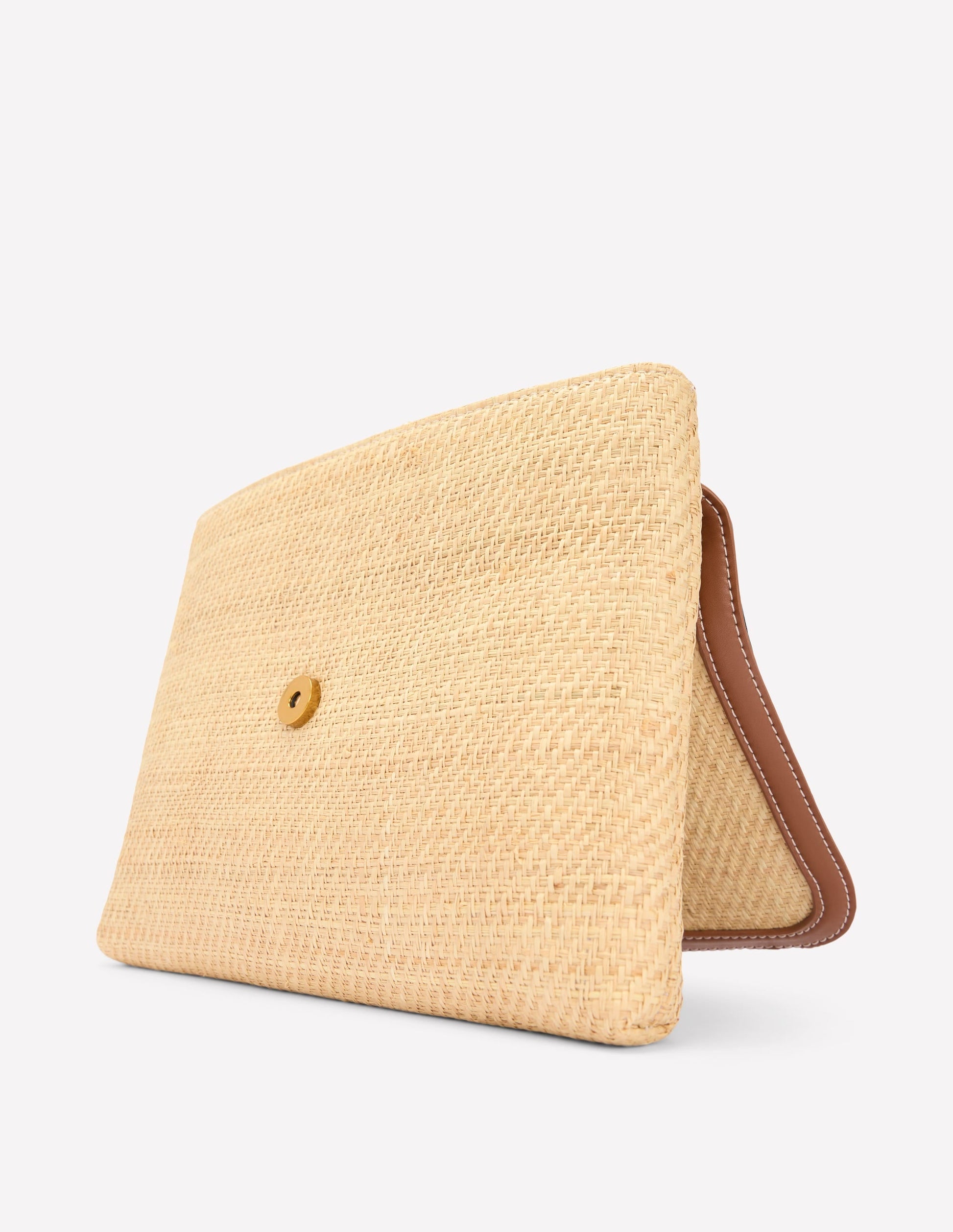 Snaffle Clutch Bag-Natural/tan-5