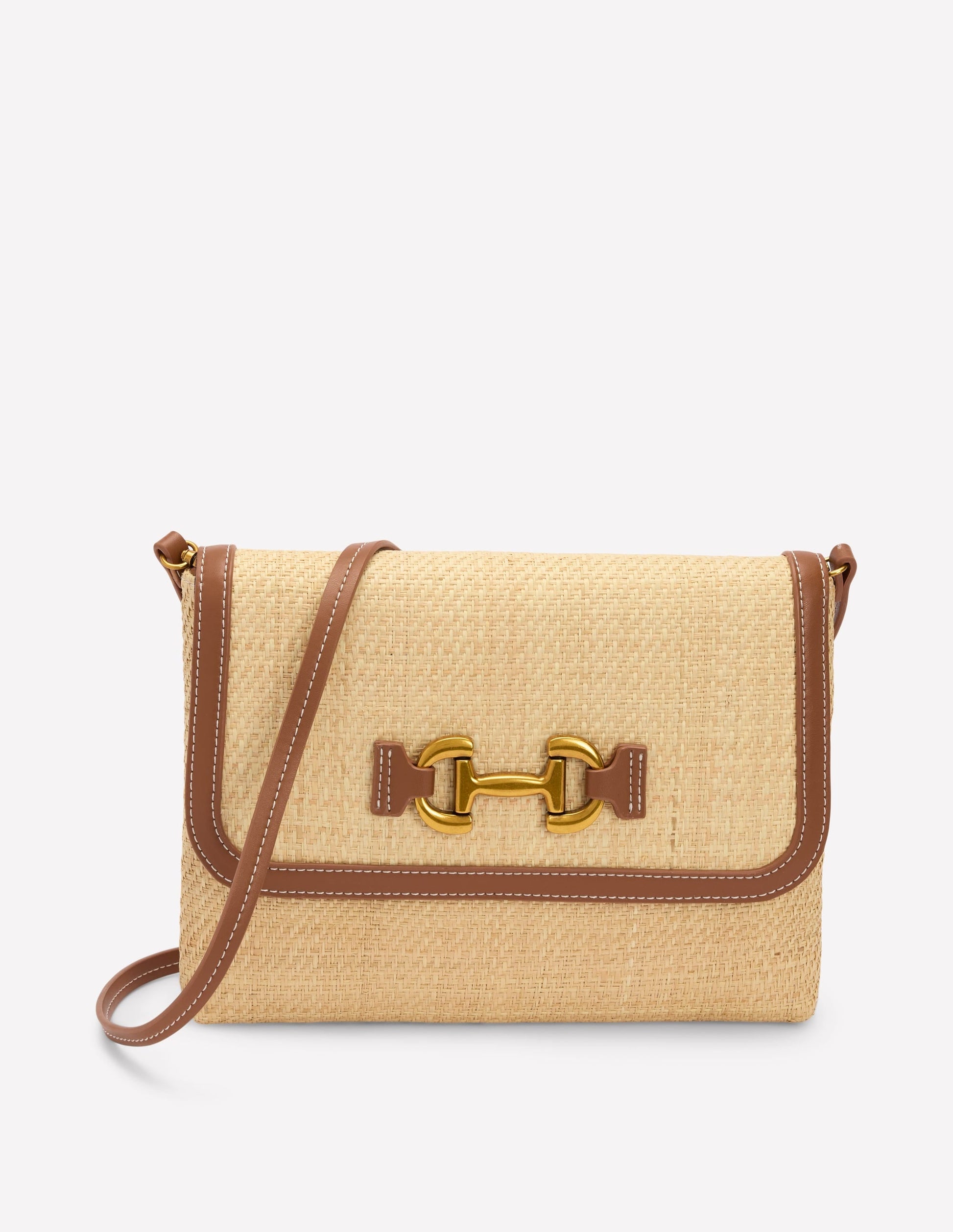 Snaffle Clutch Bag-Natural/tan-1