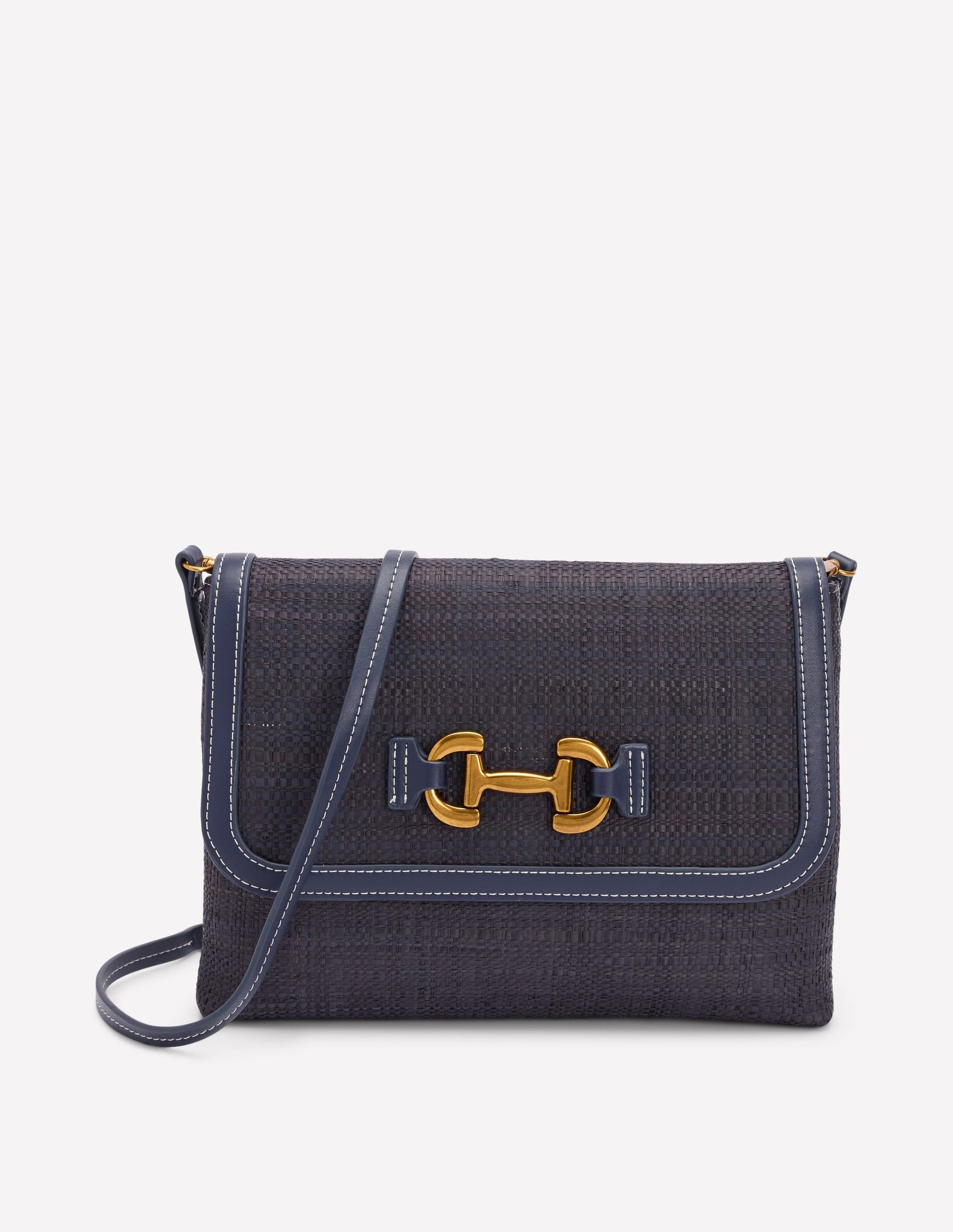 Snaffle Clutch Bag-Navy-1