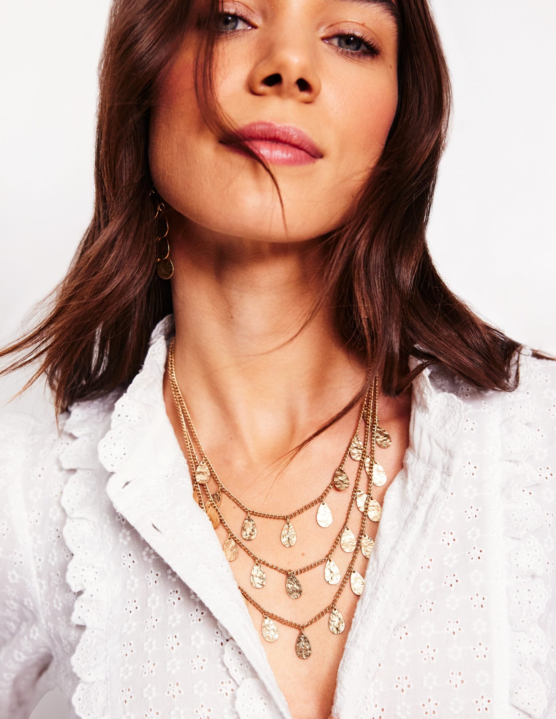 Teardrop Layered Necklace-Gold-2