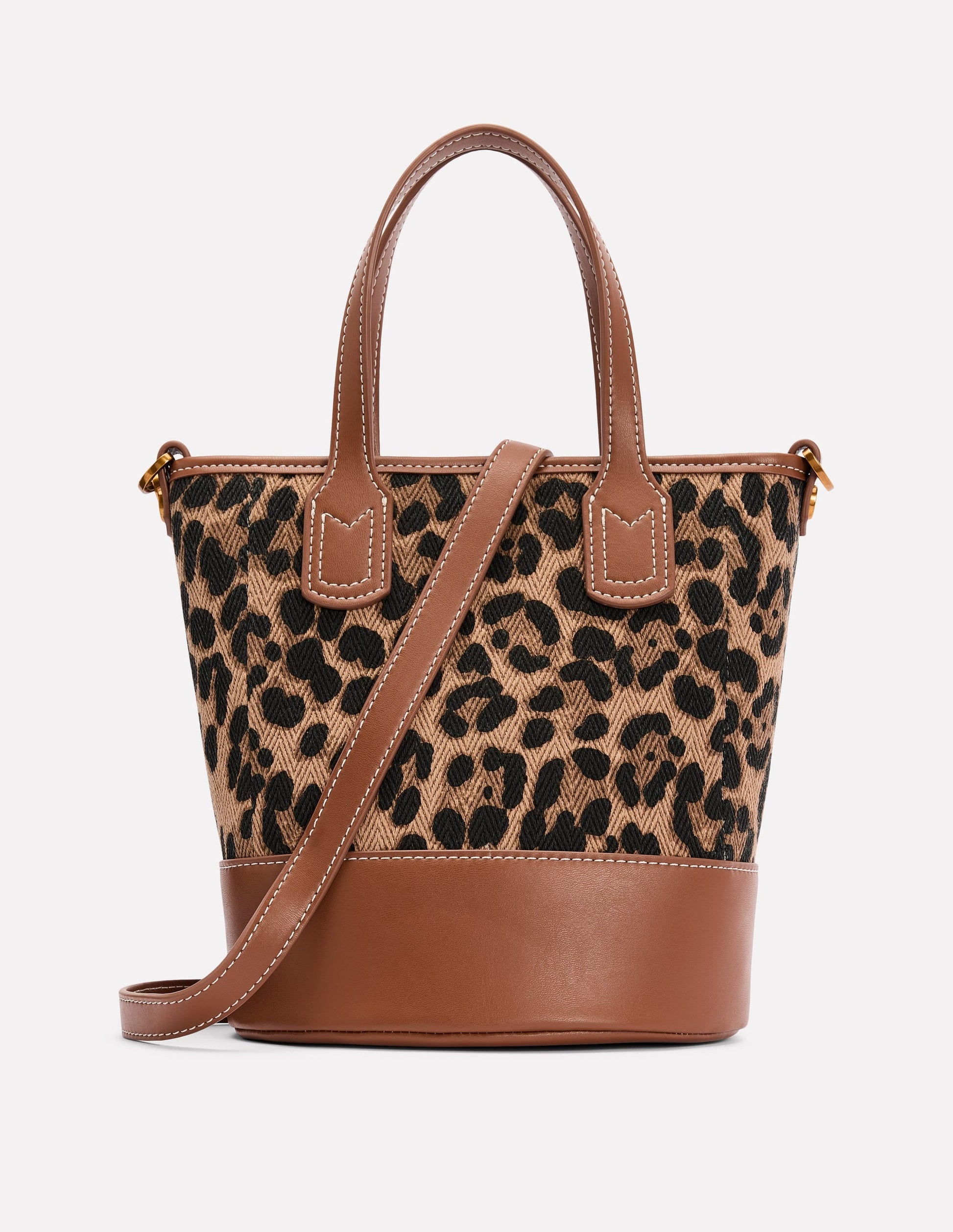 Canvas Mini Bucket Bag-Leopard-1