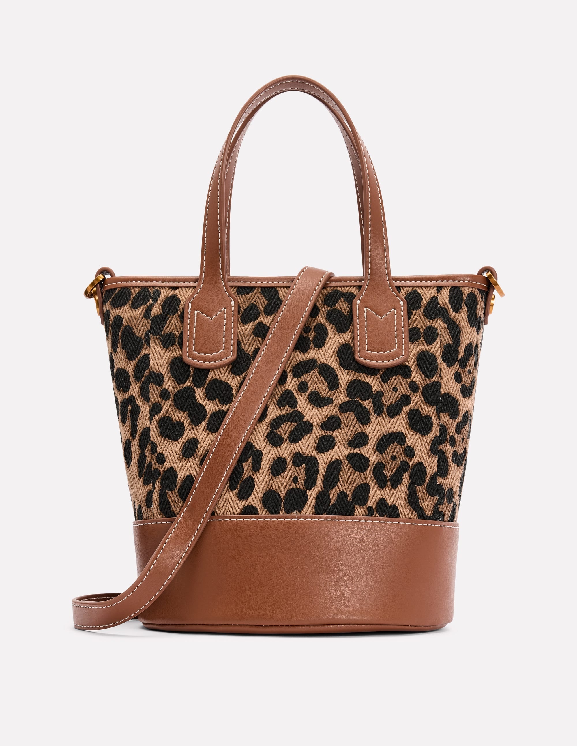 Canvas Mini Bucket Bag-Leopard - Image 1