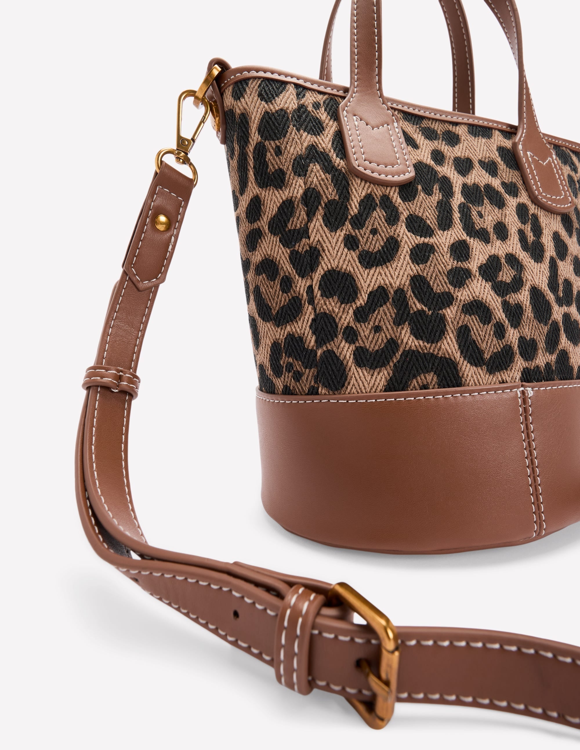 Canvas Mini Bucket Bag-Leopard - Image 5