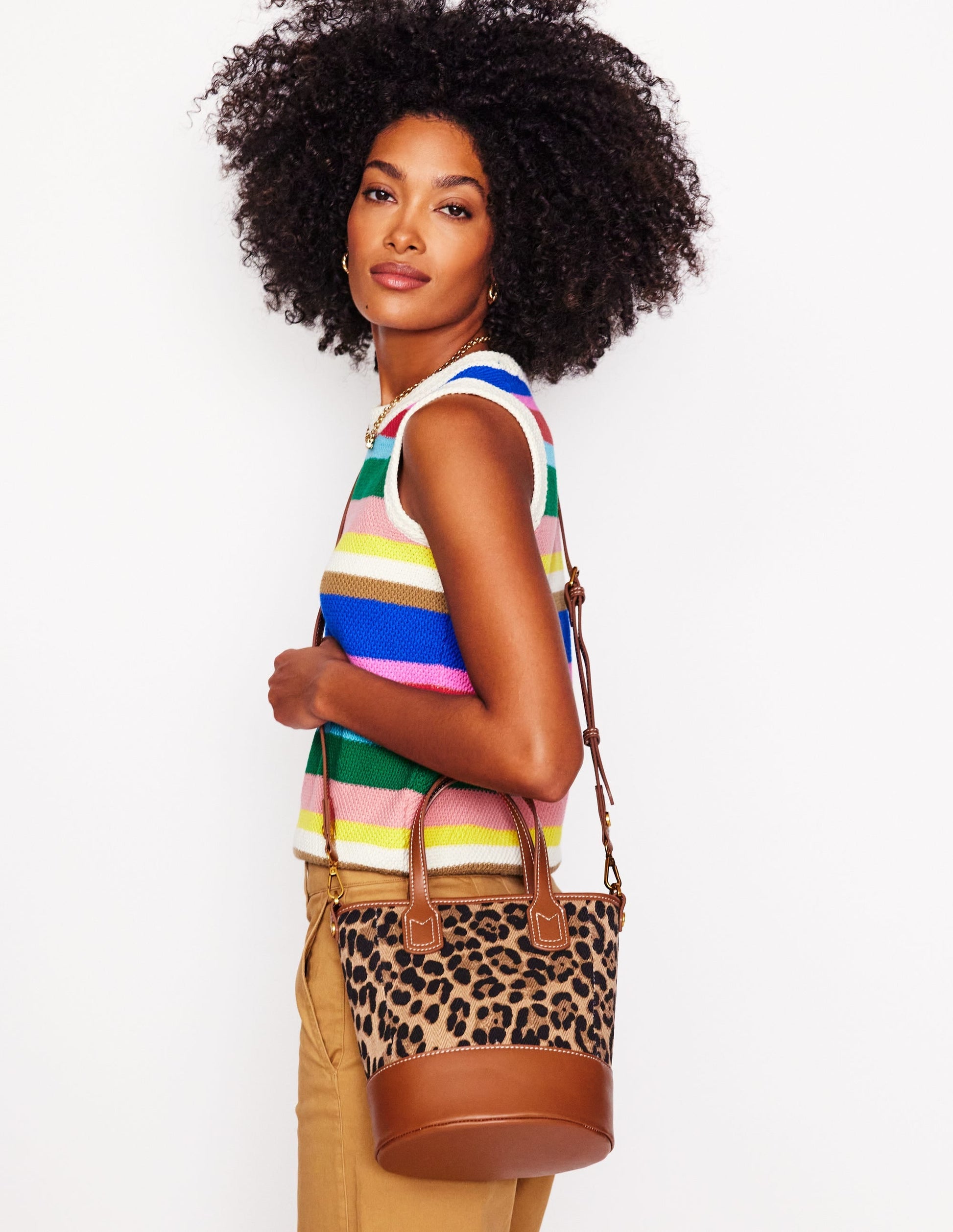 Canvas Mini Bucket Bag-Leopard-2
