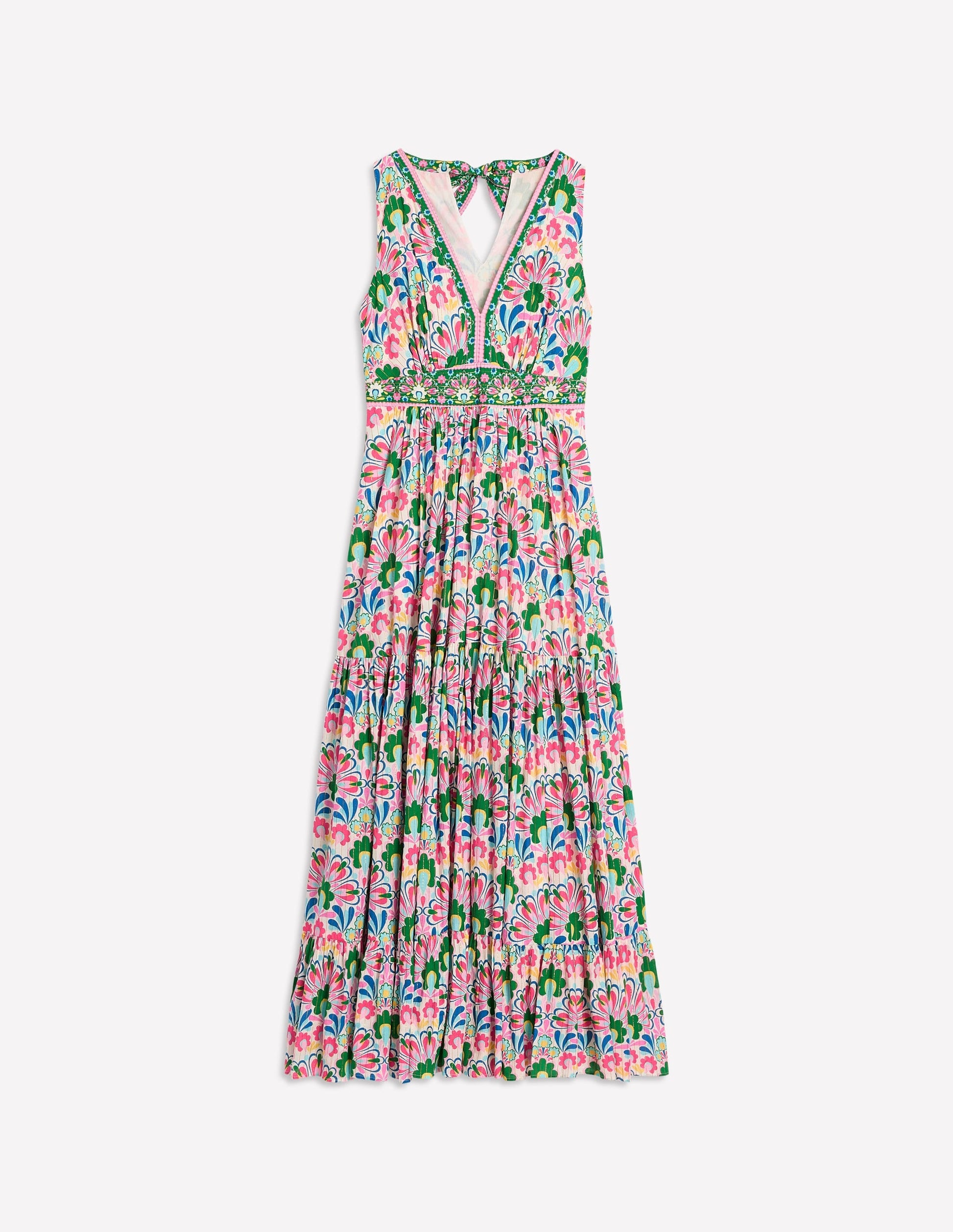 Serena Cotton Tie Maxi Dress-Multi, Decorative Dandelion-5