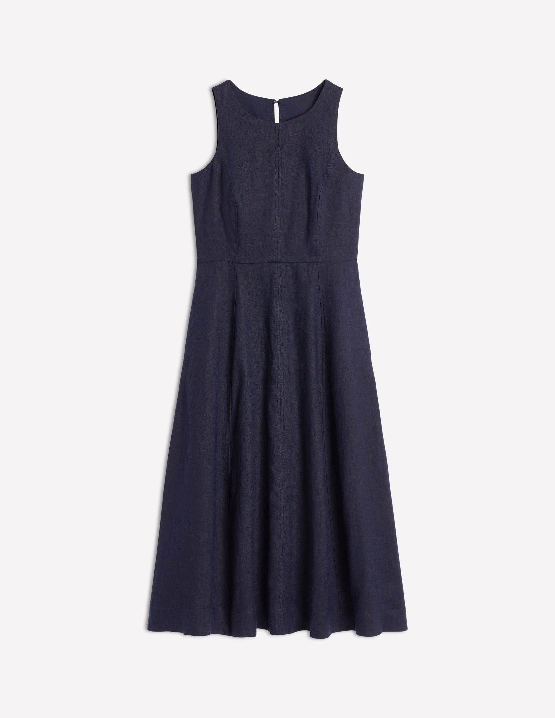 Carla Linen Midi Dress-Navy-8
