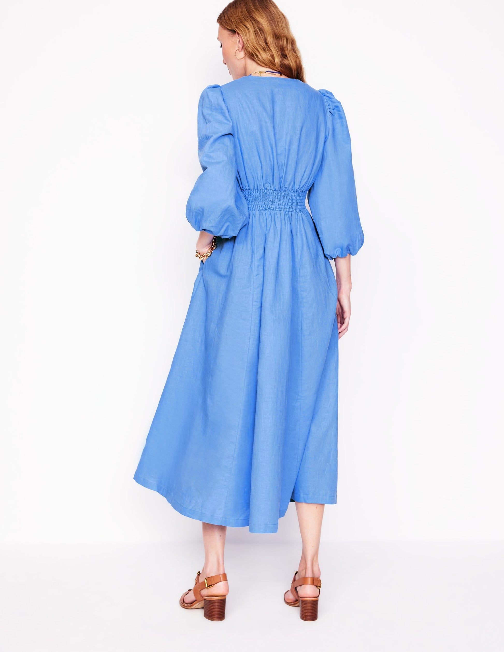 Lola Blouson Maxi Dress-Ocean Blue-3