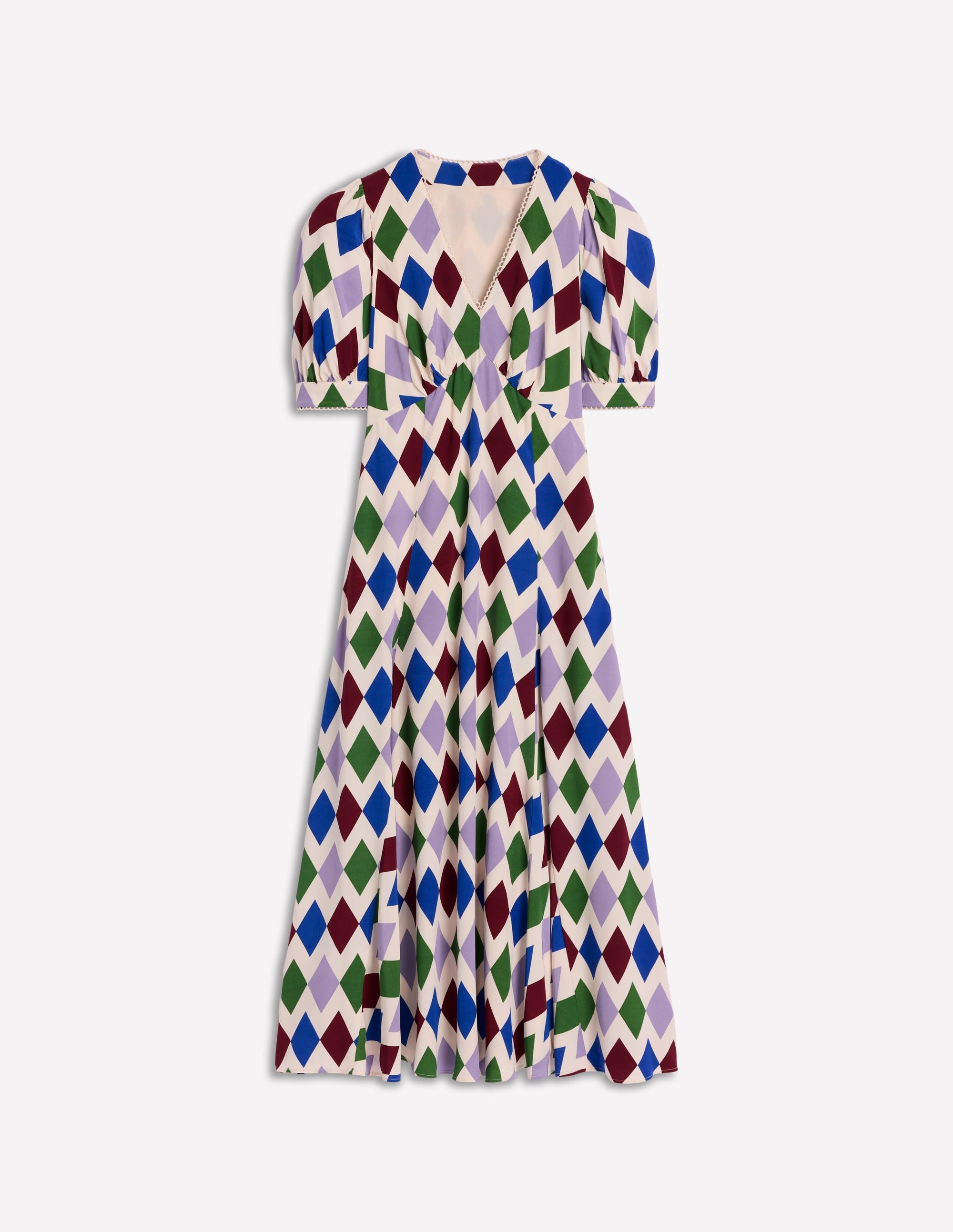 Rosie Godet Tea Dress-Multi, Diamond Stripe - Image 5