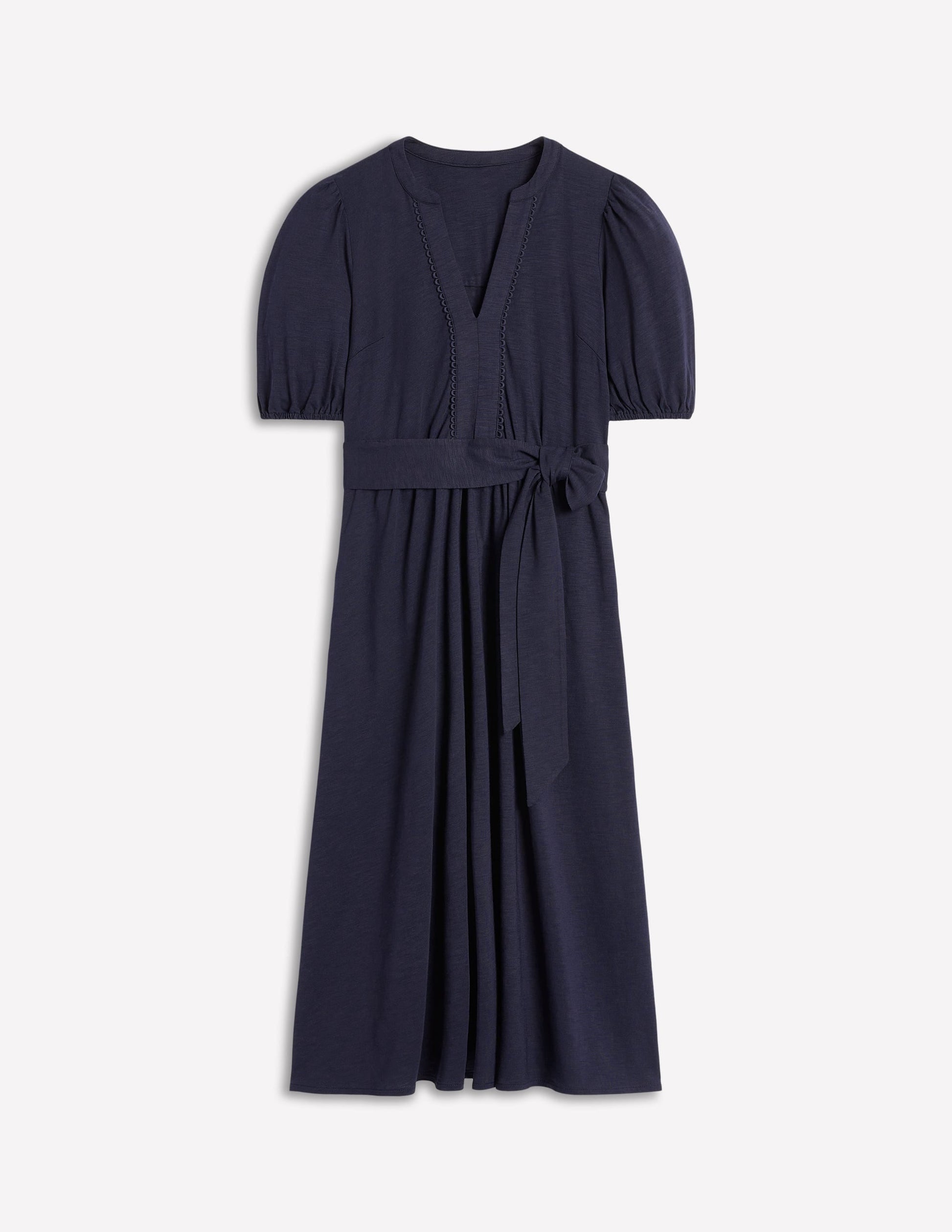 Sofia Trim jersey midi dress-Navy-5