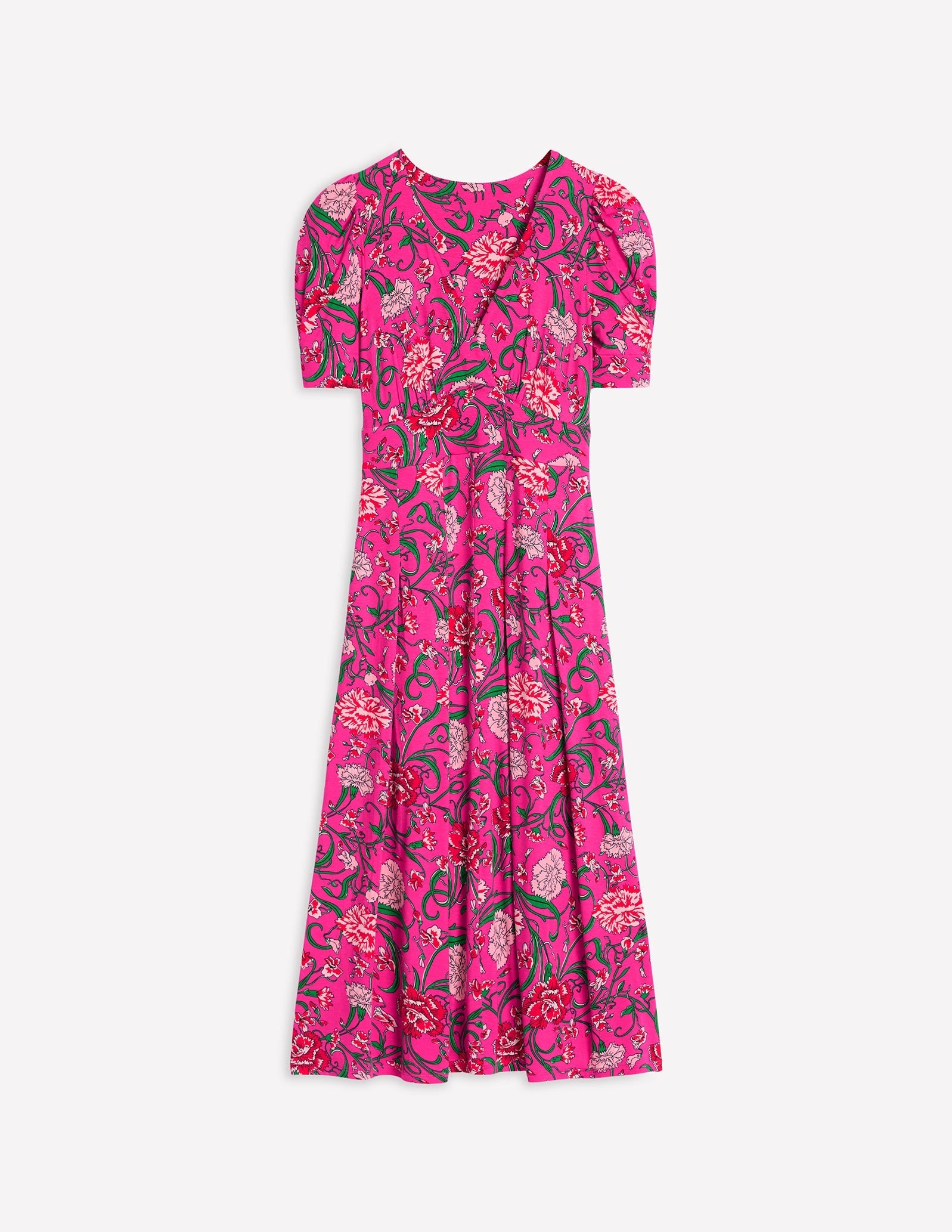 Kristen Pleated Jersey Dress-Pink Yarrow, Carnation Vine - Image 7