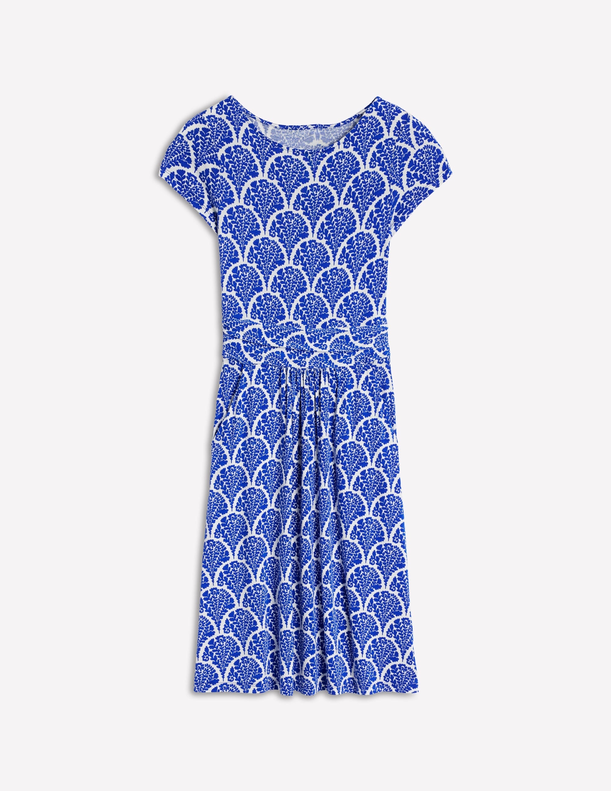 Amelie Jersey Dress-Bright Blue, Blossomy - Image 5
