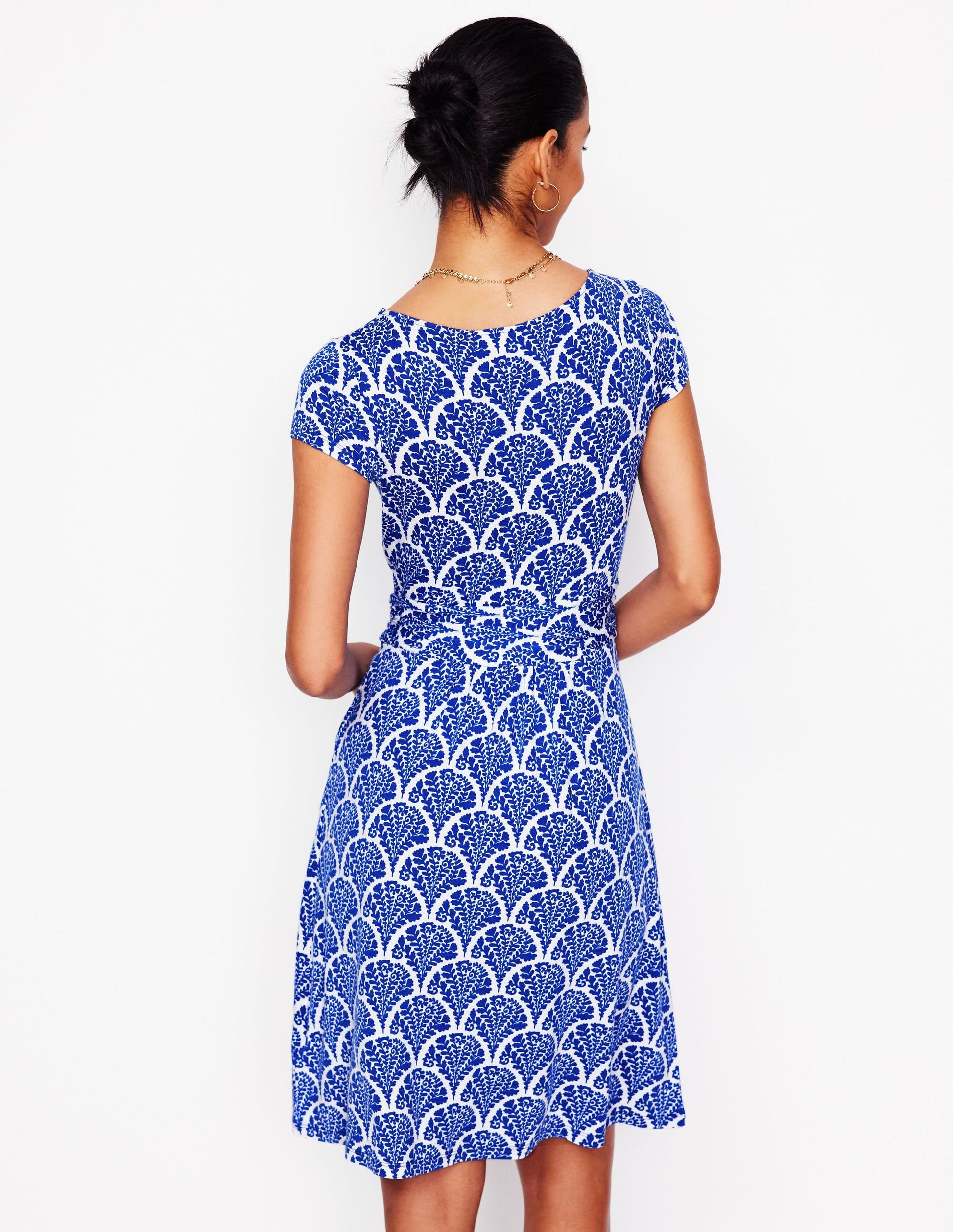 Amelie Jersey Dress-Bright Blue, Blossomy-3