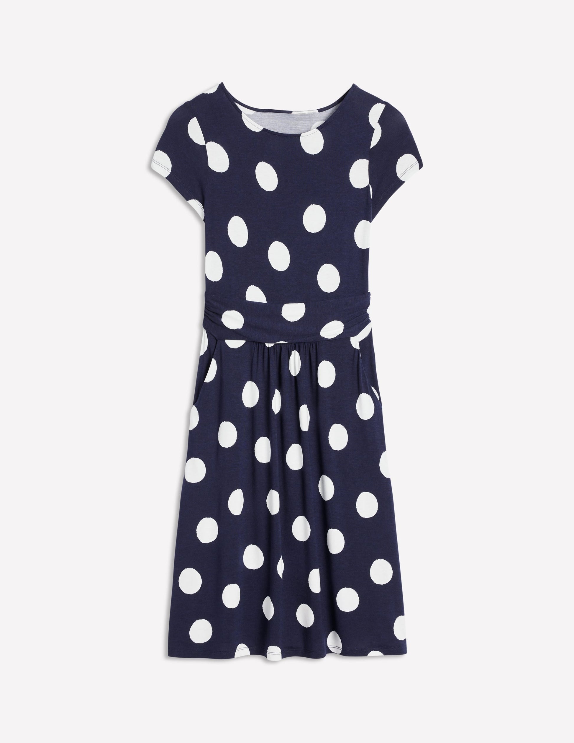 Amelie Jersey Dress-French Navy, Abstract Dot-5