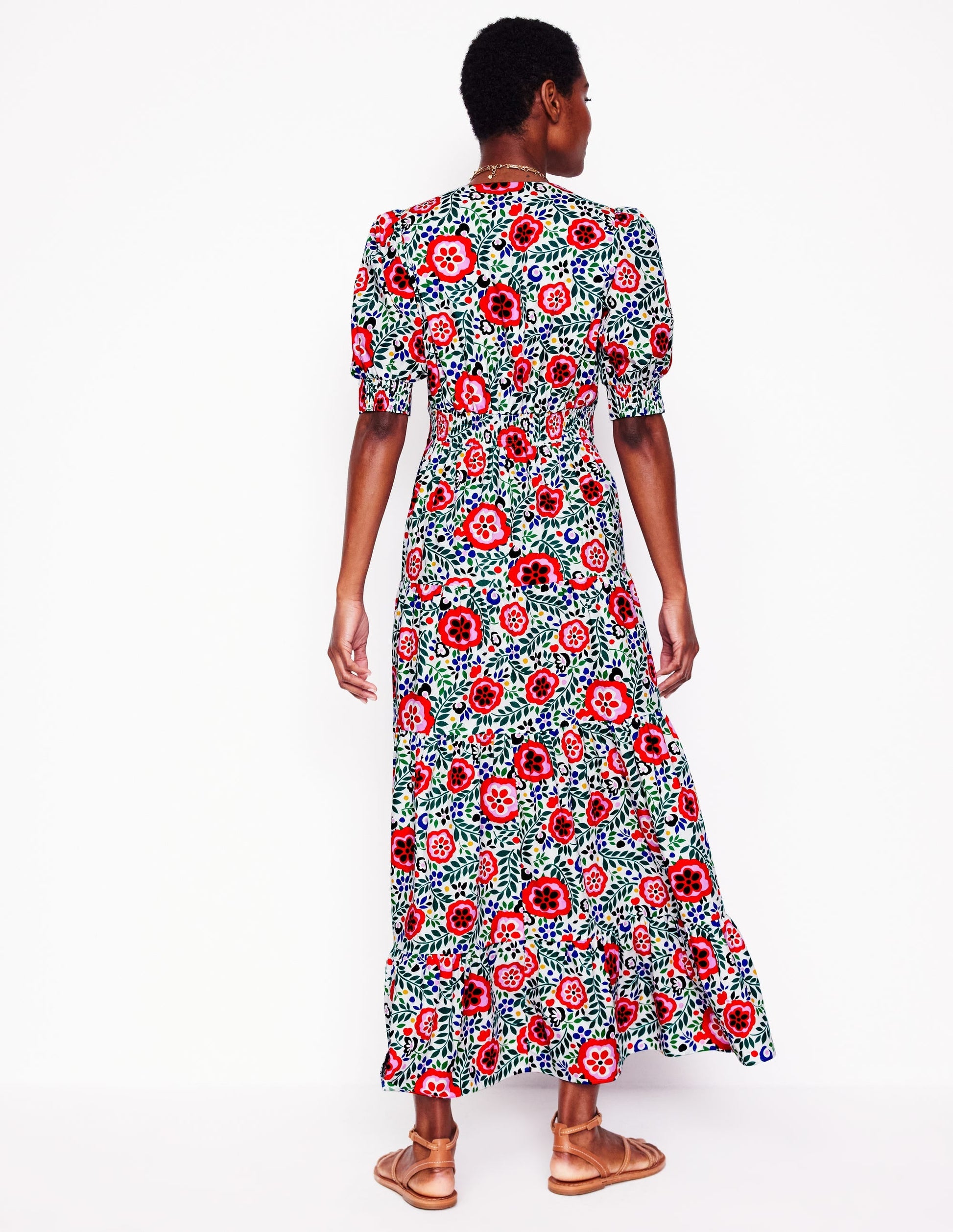 Bella Puff Sleeve Maxi Dress-Multi, Foliage Scatter-2