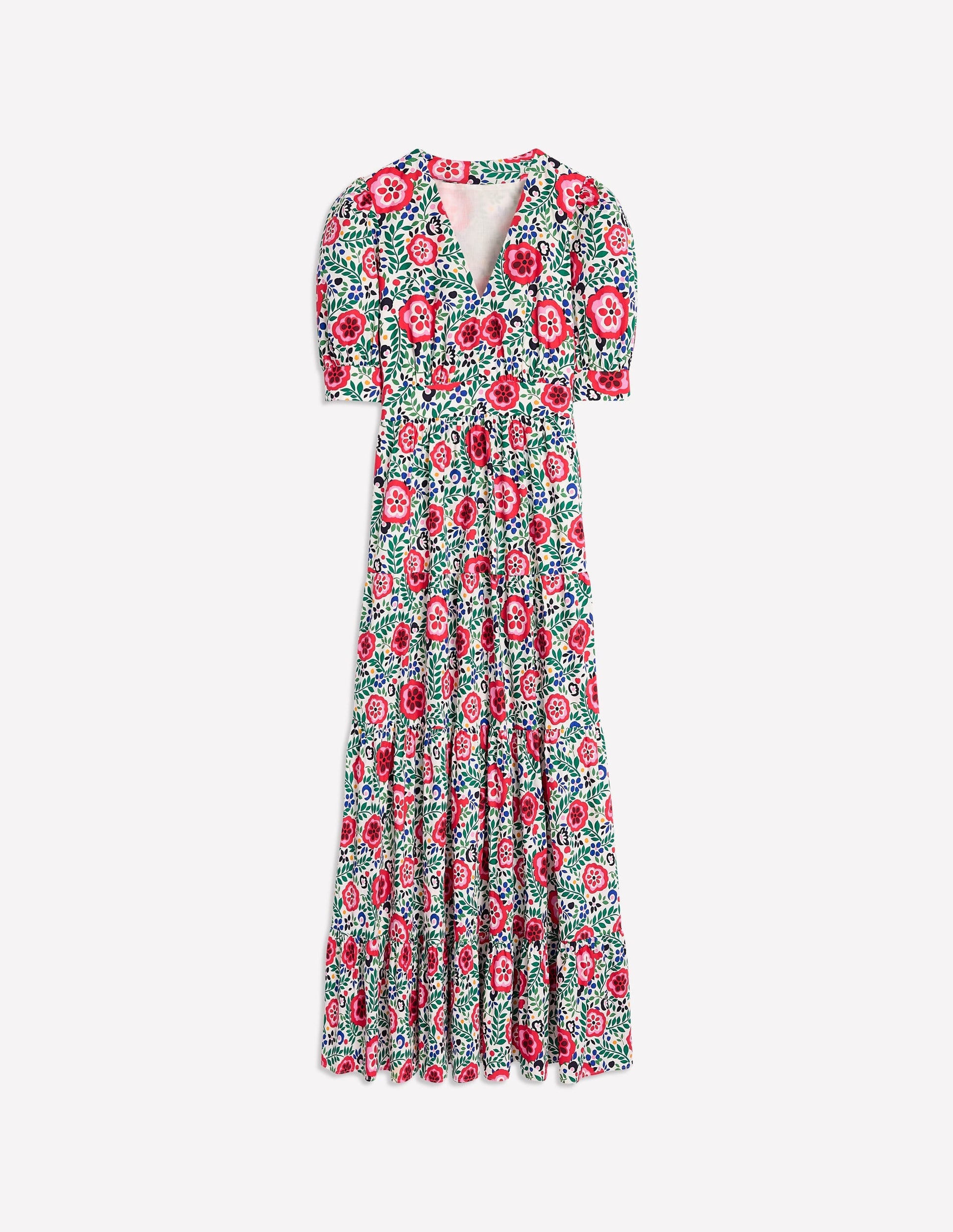 Bella Puff Sleeve Maxi Dress-Multi, Foliage Scatter-4