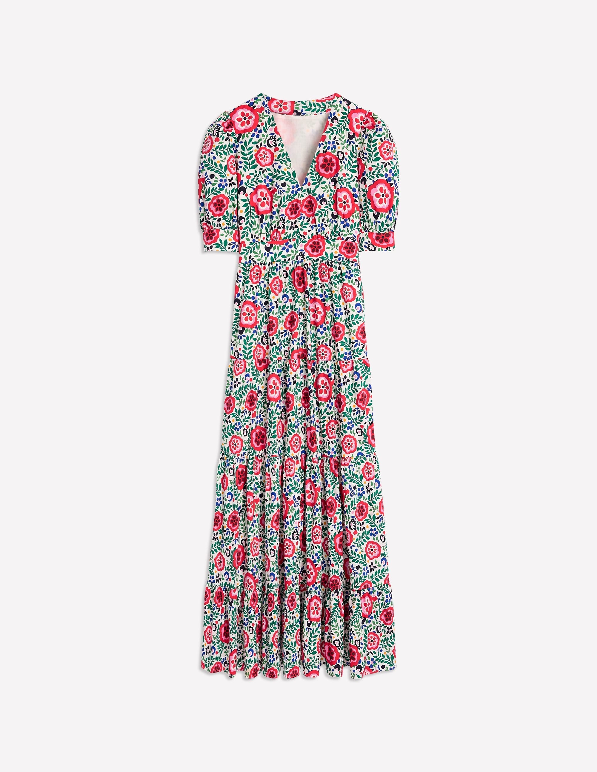 Bella Puff Sleeve Maxi Dress-Multi, Foliage Scatter - Image 4