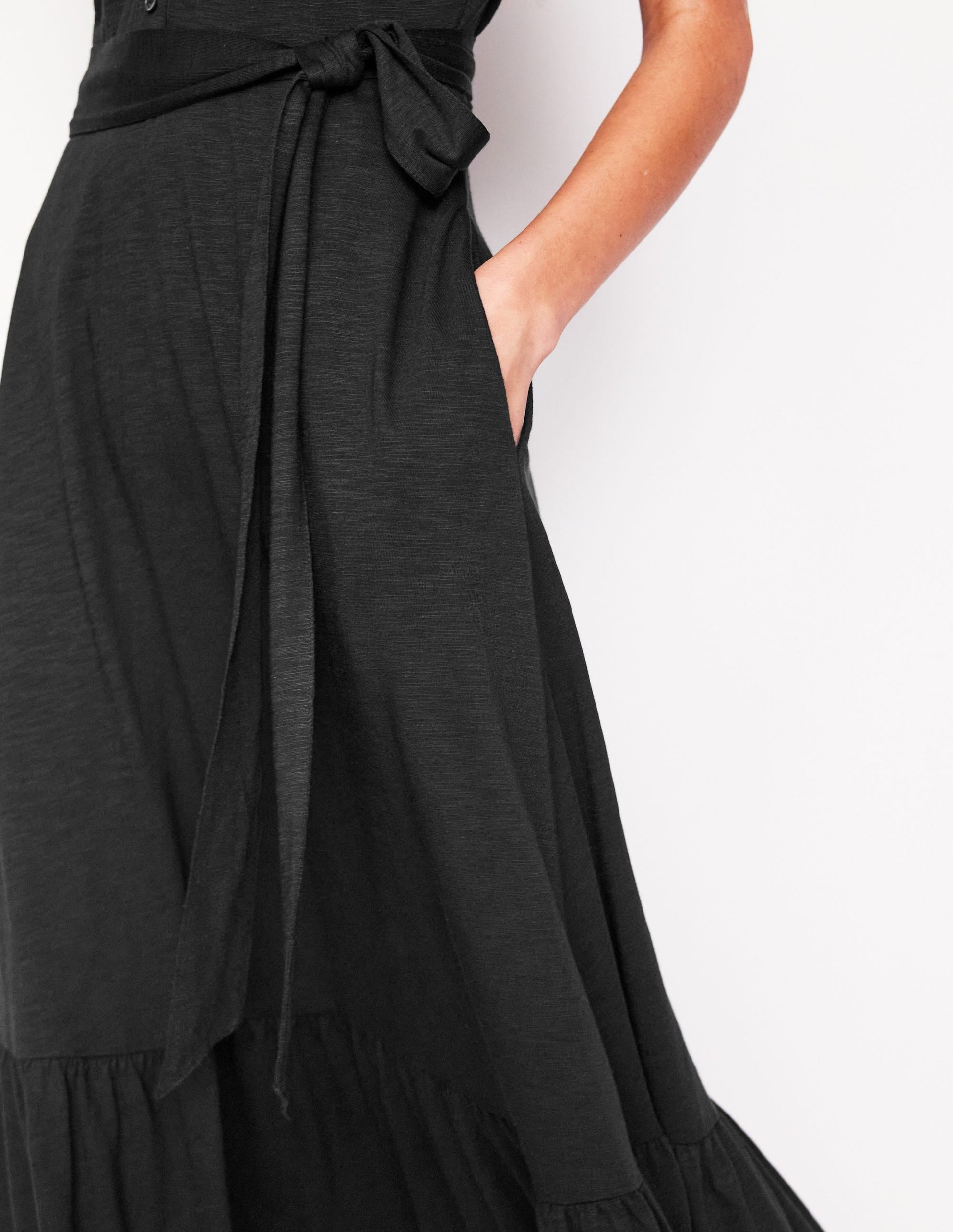 Cressida Jersey Shirt Dress-Black-2