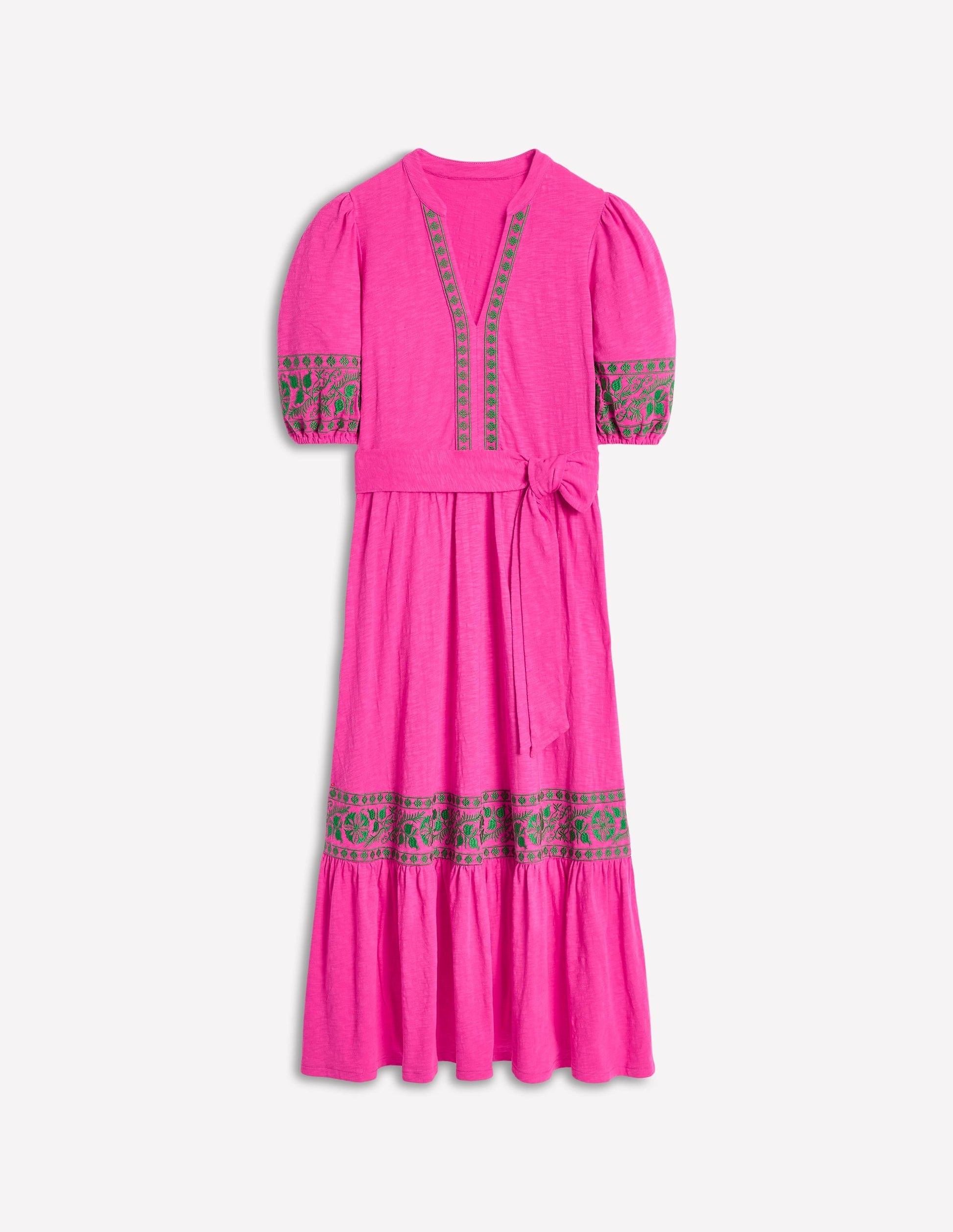 Amara Embroidered Jersey Dress-Pink Peony-5