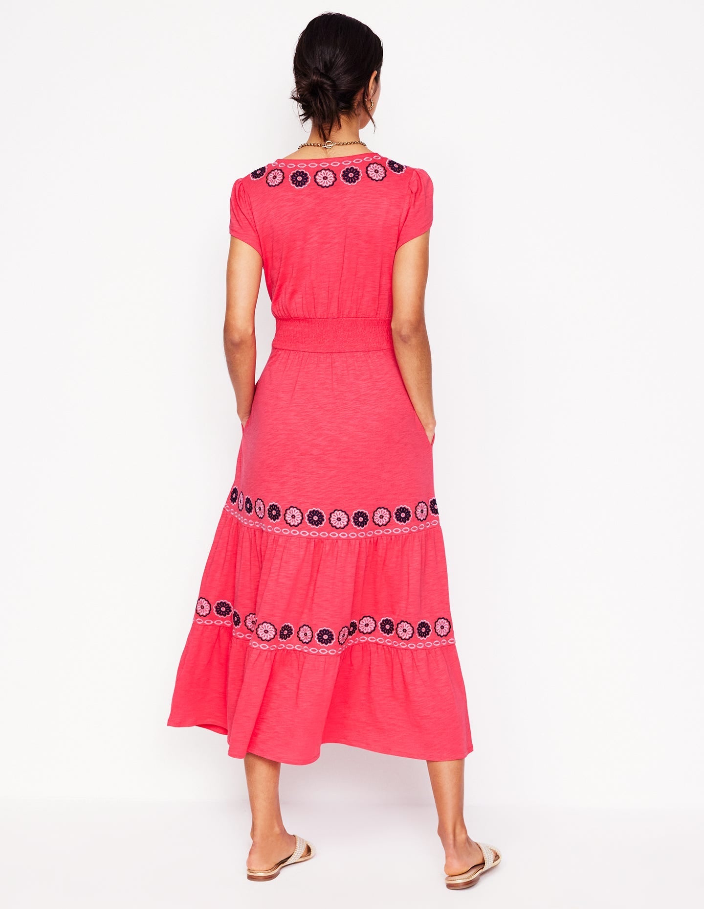 Eloise Embroidered Midi Dress-Camelia Pink-3