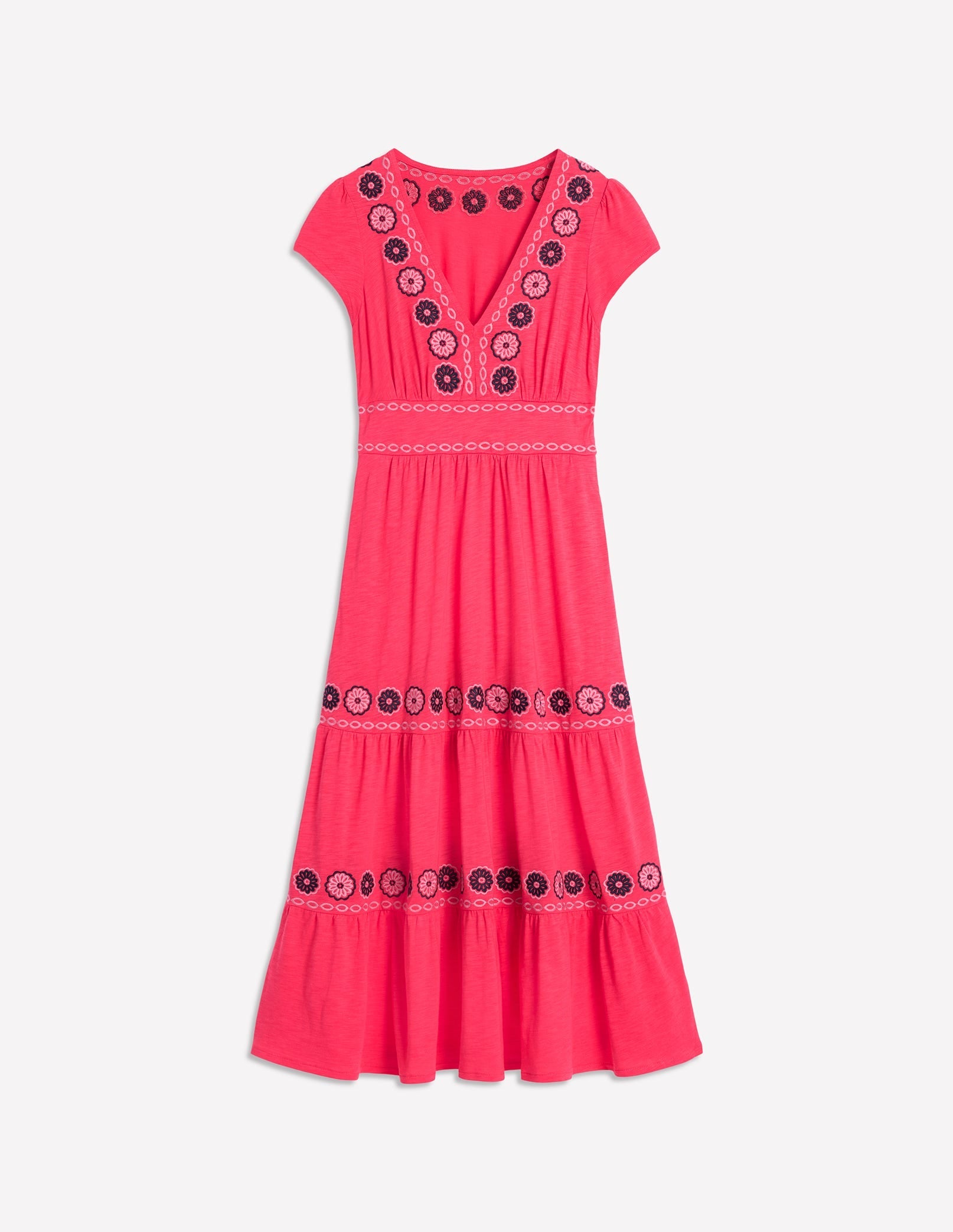 Eloise Embroidered Midi Dress-Camelia Pink-5
