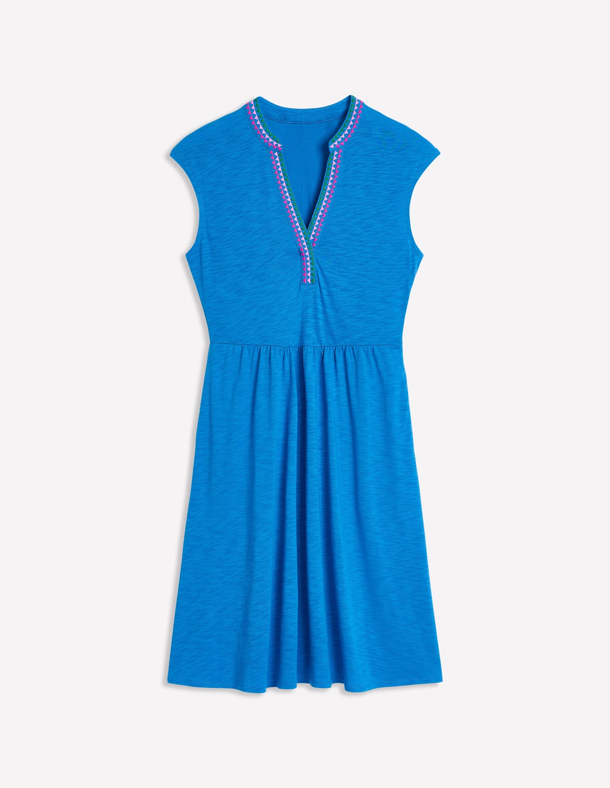 Chloe Embroidered Short Dress-Cerulean Blue - Image 5