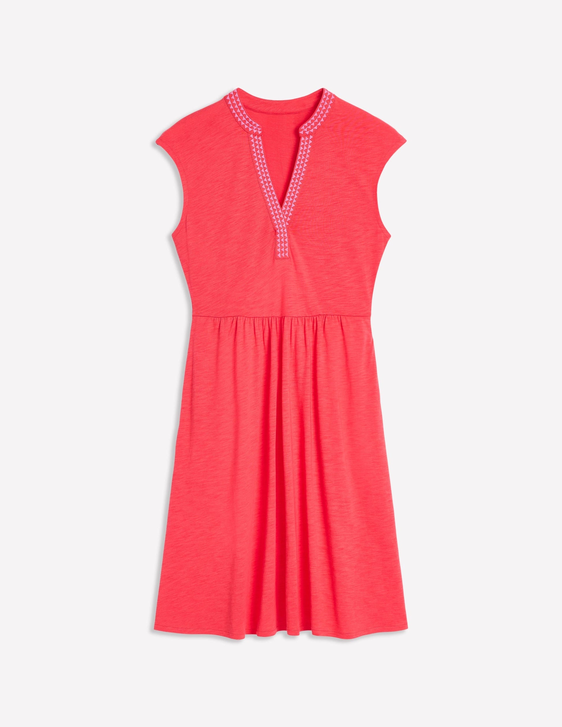 Chloe Embroidered Short Dress-Jam Red-5