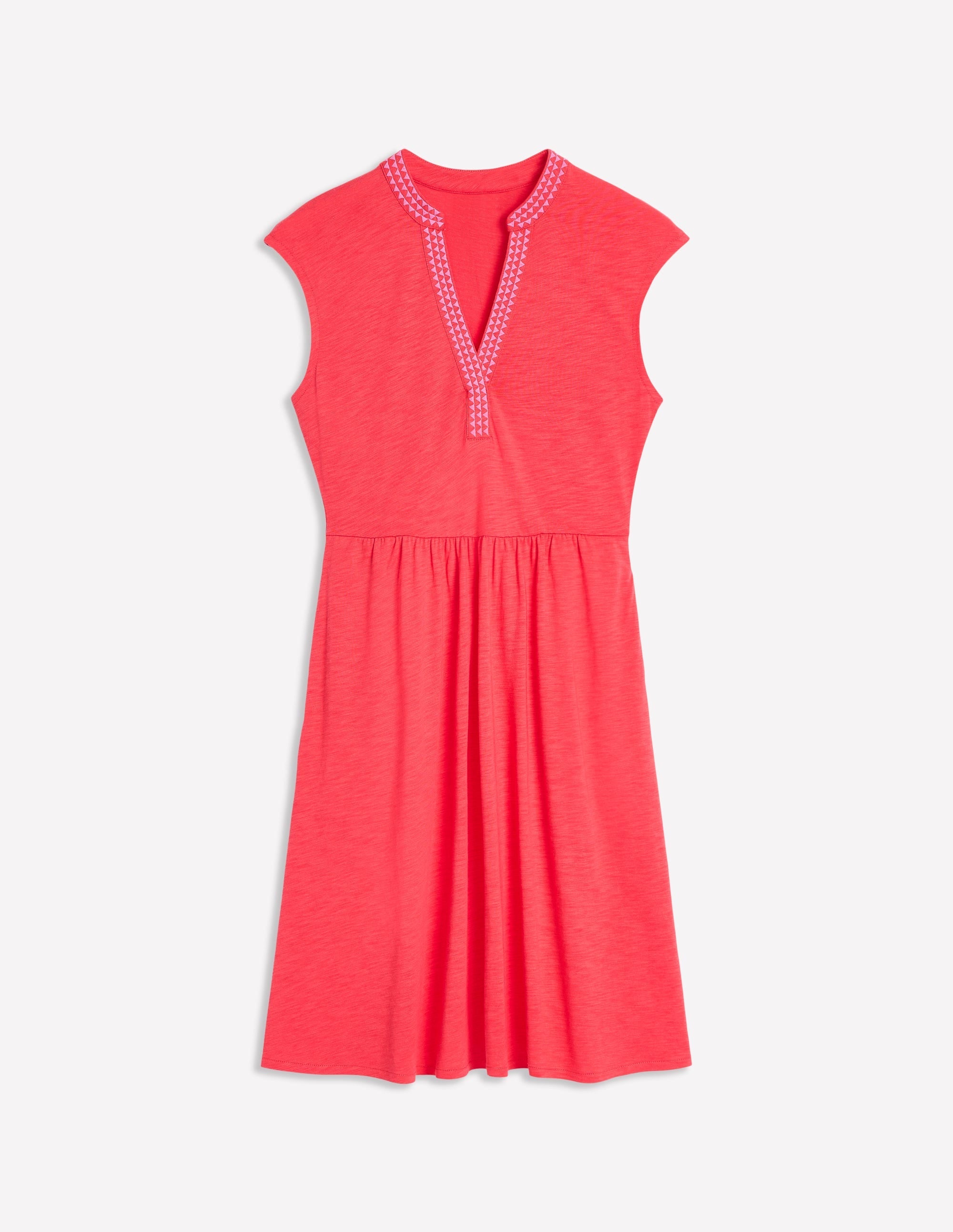 Chloe Embroidered Short Dress-Jam Red - Image 5