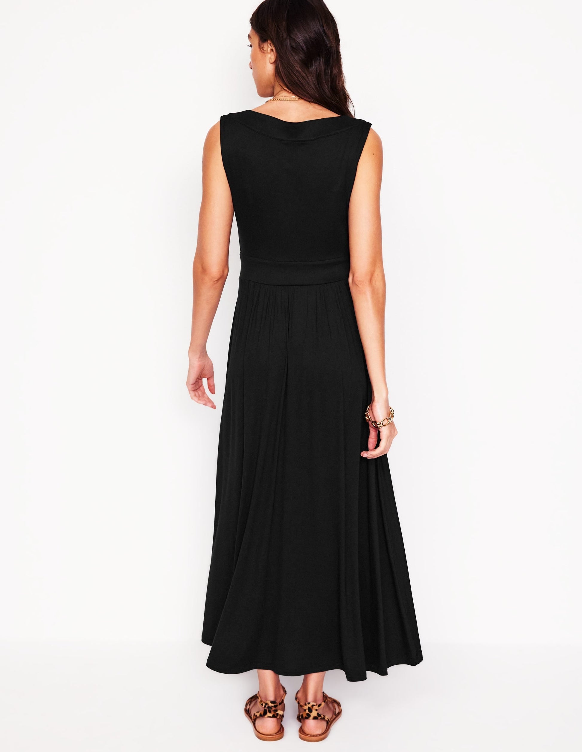 Olympia Jersey Maxi Dress-Black-3