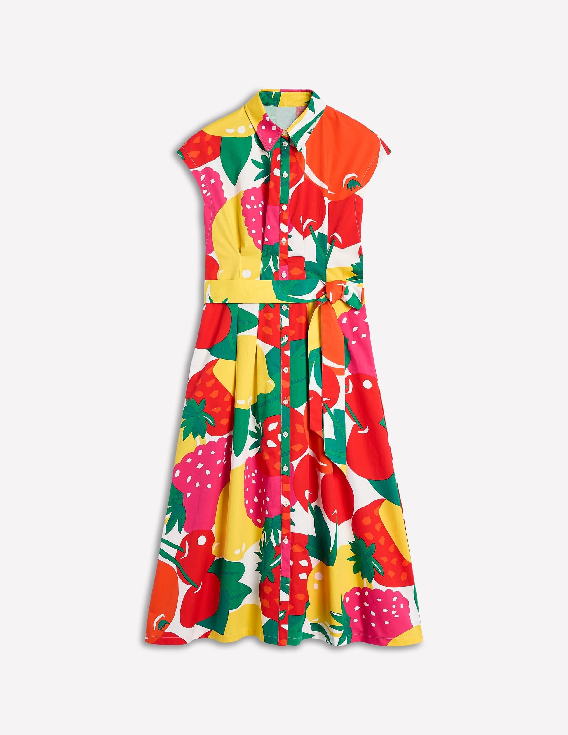 Rachel Cotton Midi Shirt Dress-Multi, Summer Fruits-7